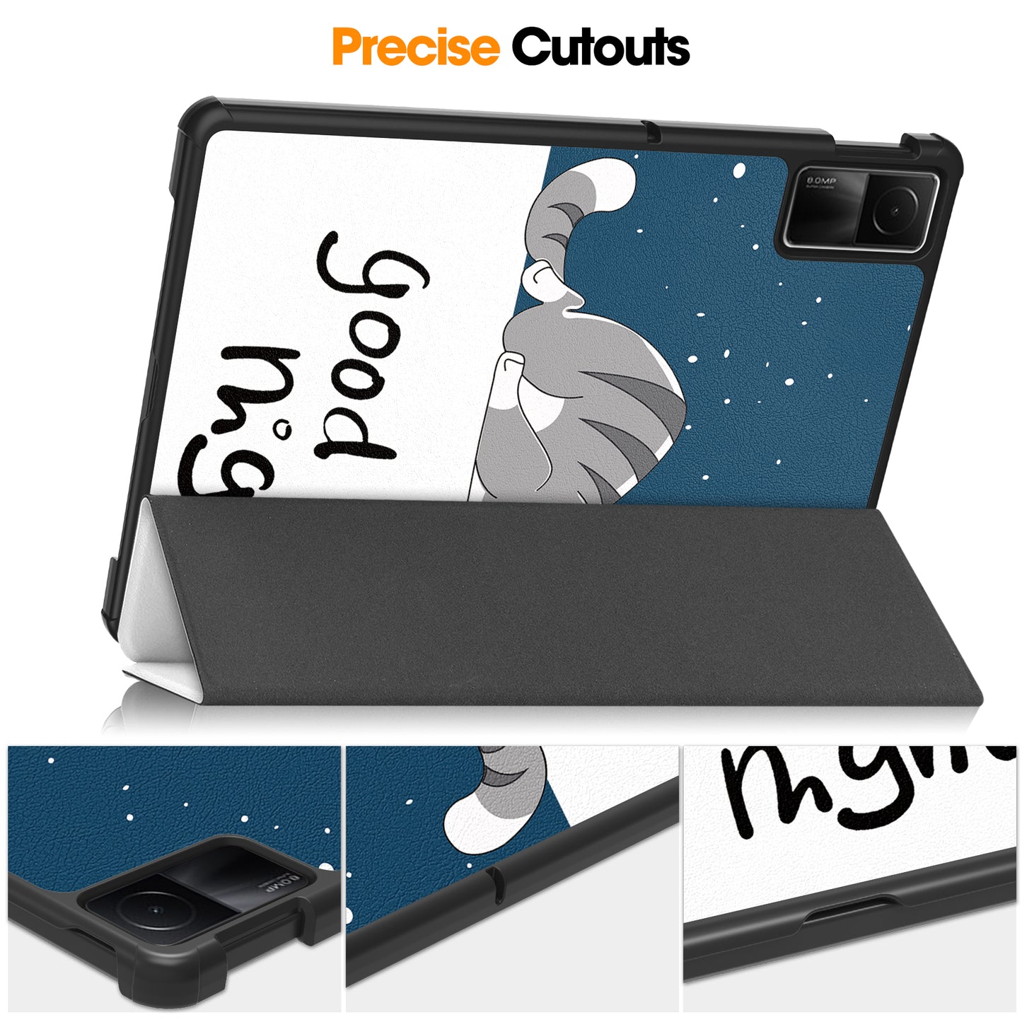 For Xiaomi Redmi Pad SE PU Leather Tablet Case Pattern Printing Tablet Cover with Tri-fold Stand