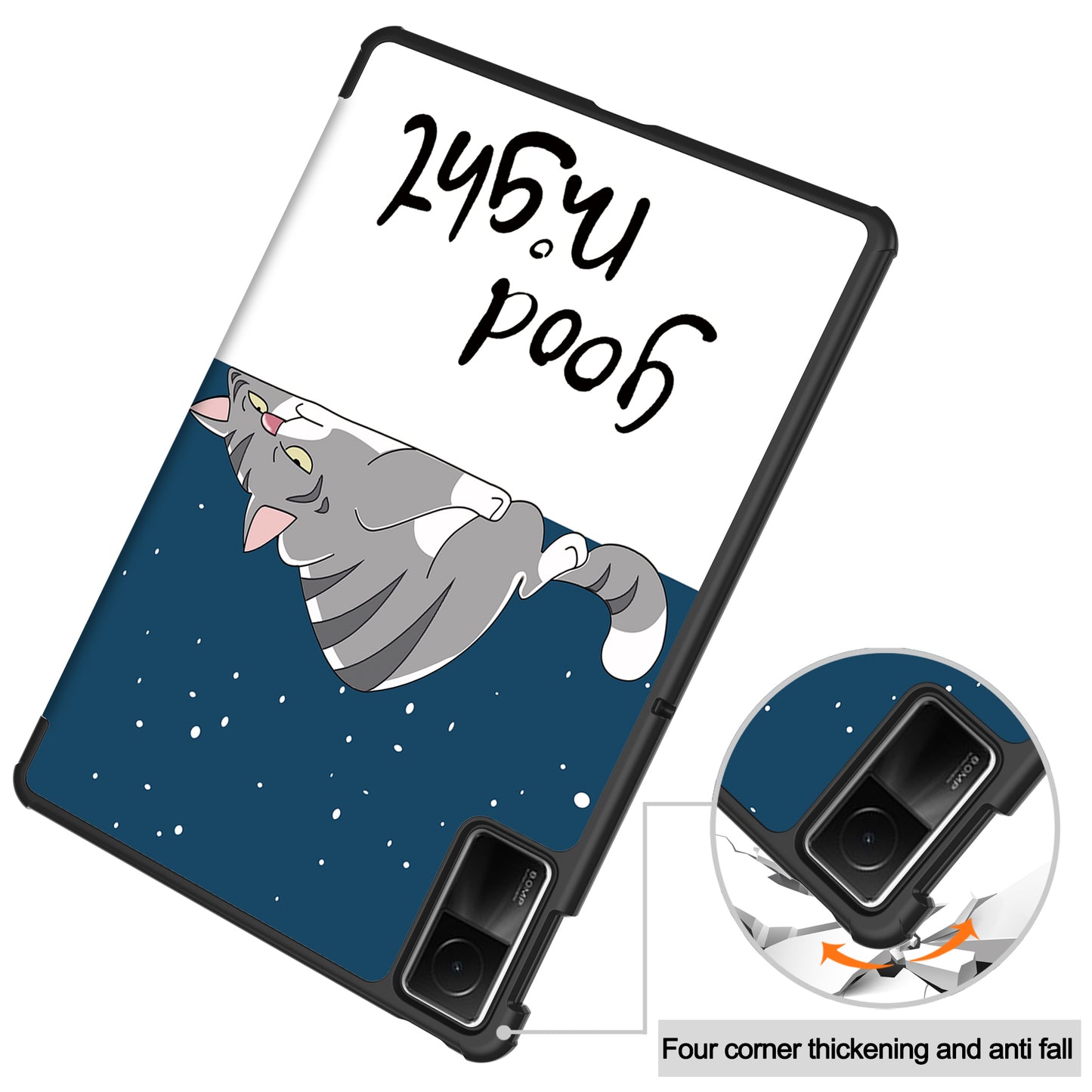 For Xiaomi Redmi Pad SE PU Leather Tablet Case Pattern Printing Tablet Cover with Tri-fold Stand