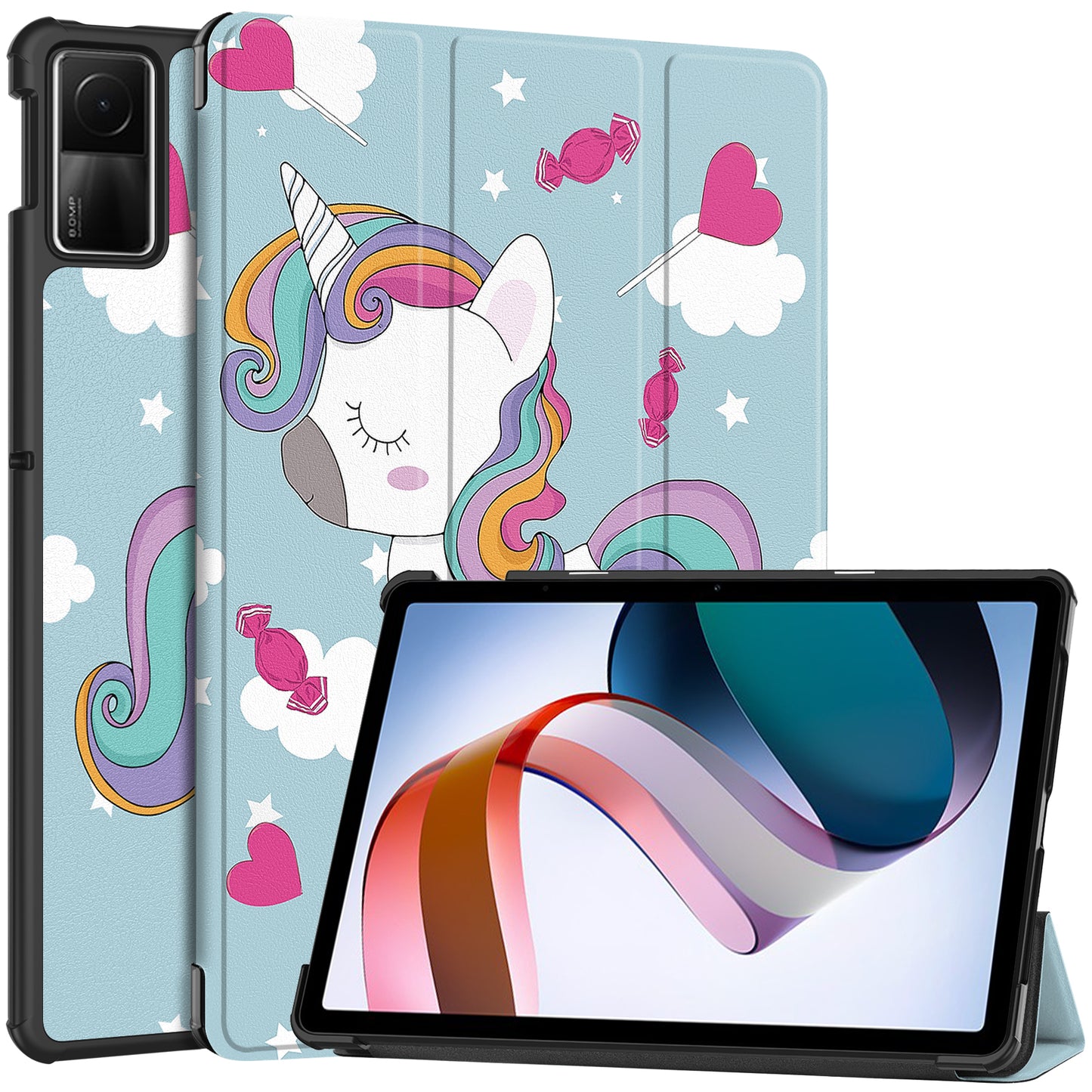 For Xiaomi Redmi Pad SE PU Leather Tablet Case Pattern Printing Tablet Cover with Tri-fold Stand