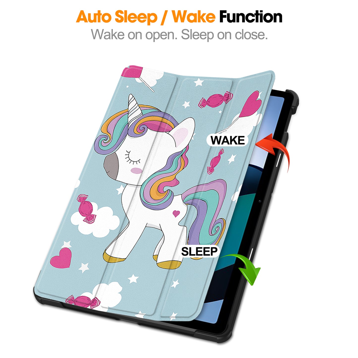 For Xiaomi Redmi Pad SE PU Leather Tablet Case Pattern Printing Tablet Cover with Tri-fold Stand