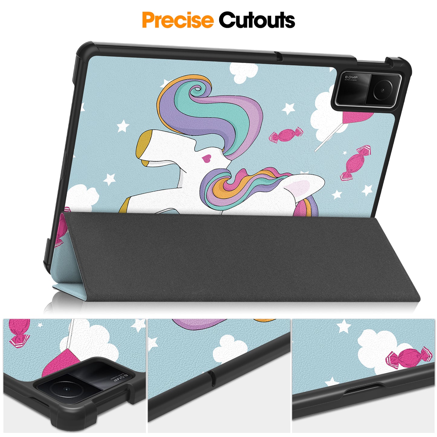 For Xiaomi Redmi Pad SE PU Leather Tablet Case Pattern Printing Tablet Cover with Tri-fold Stand