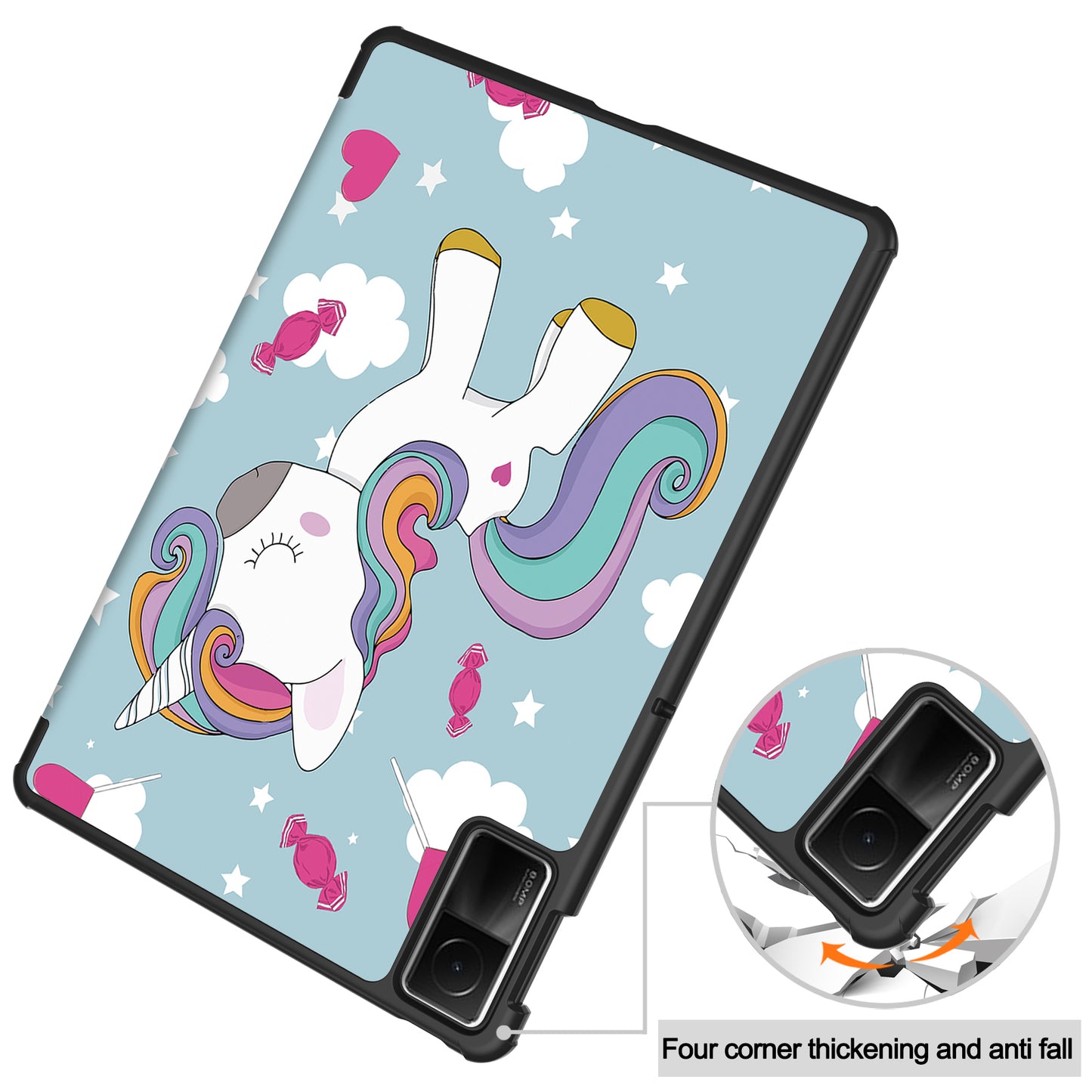 For Xiaomi Redmi Pad SE PU Leather Tablet Case Pattern Printing Tablet Cover with Tri-fold Stand
