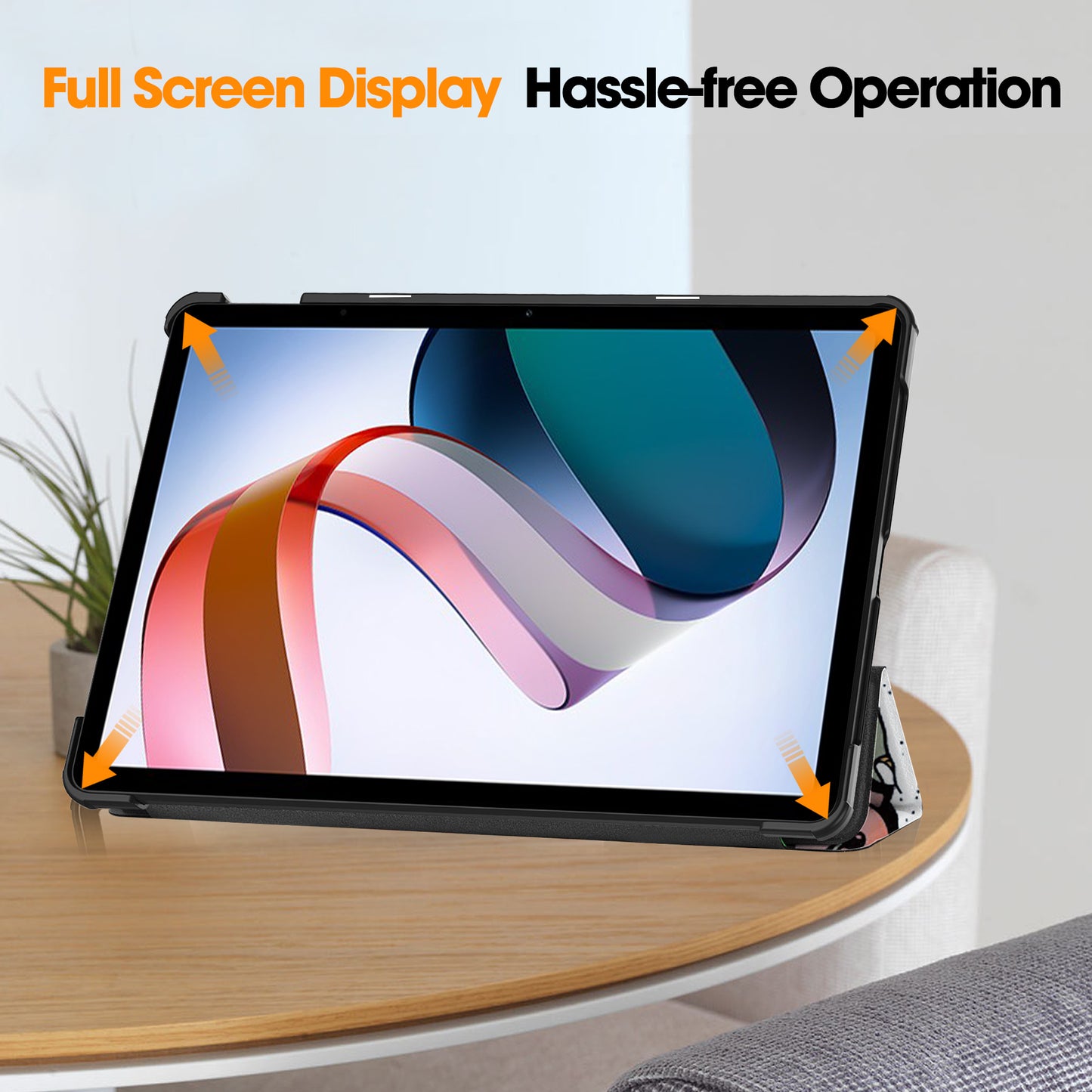 For Xiaomi Redmi Pad SE PU Leather Tablet Case Pattern Printing Tablet Cover with Tri-fold Stand