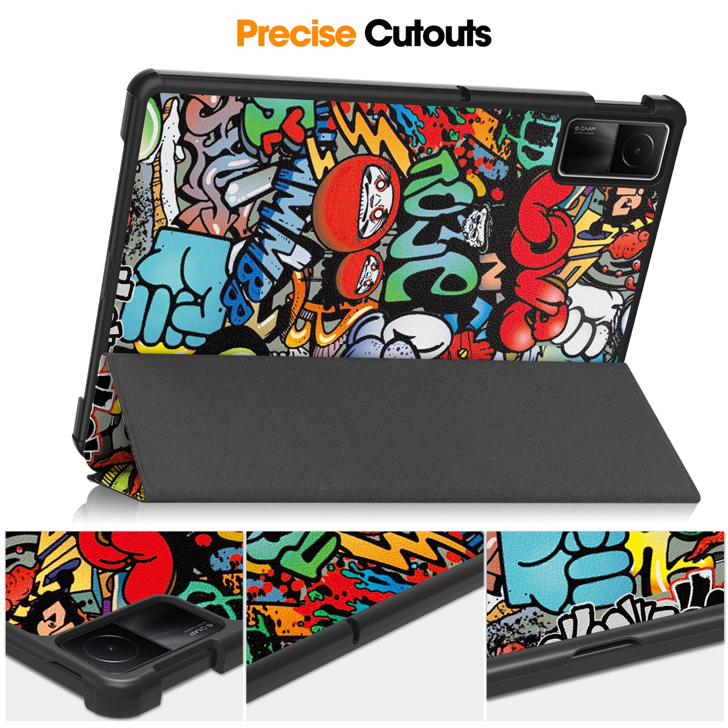 For Xiaomi Redmi Pad SE PU Leather Tablet Case Pattern Printing Tablet Cover with Tri-fold Stand