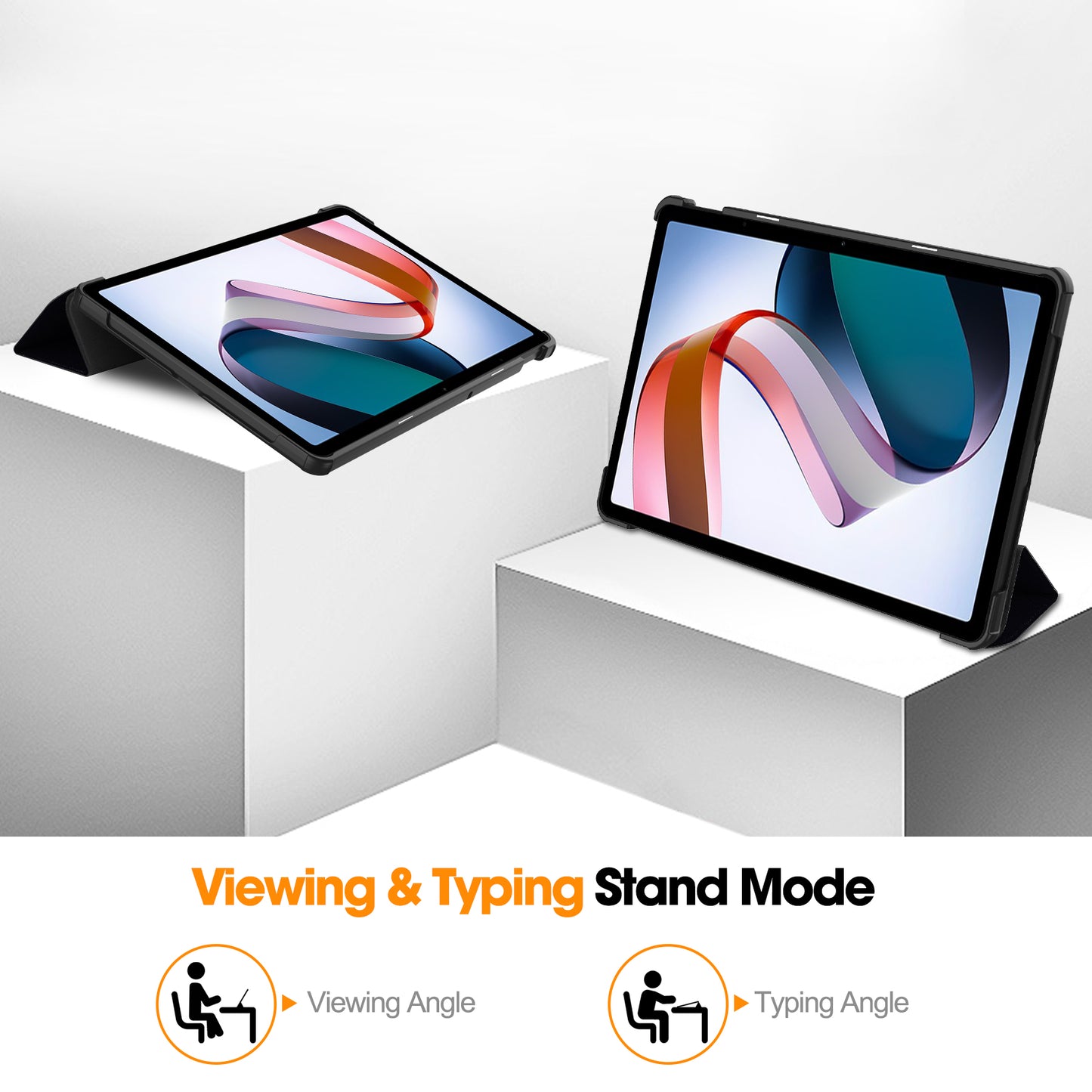 For Xiaomi Redmi Pad SE PU Leather Tablet Case Pattern Printing Tablet Cover with Tri-fold Stand