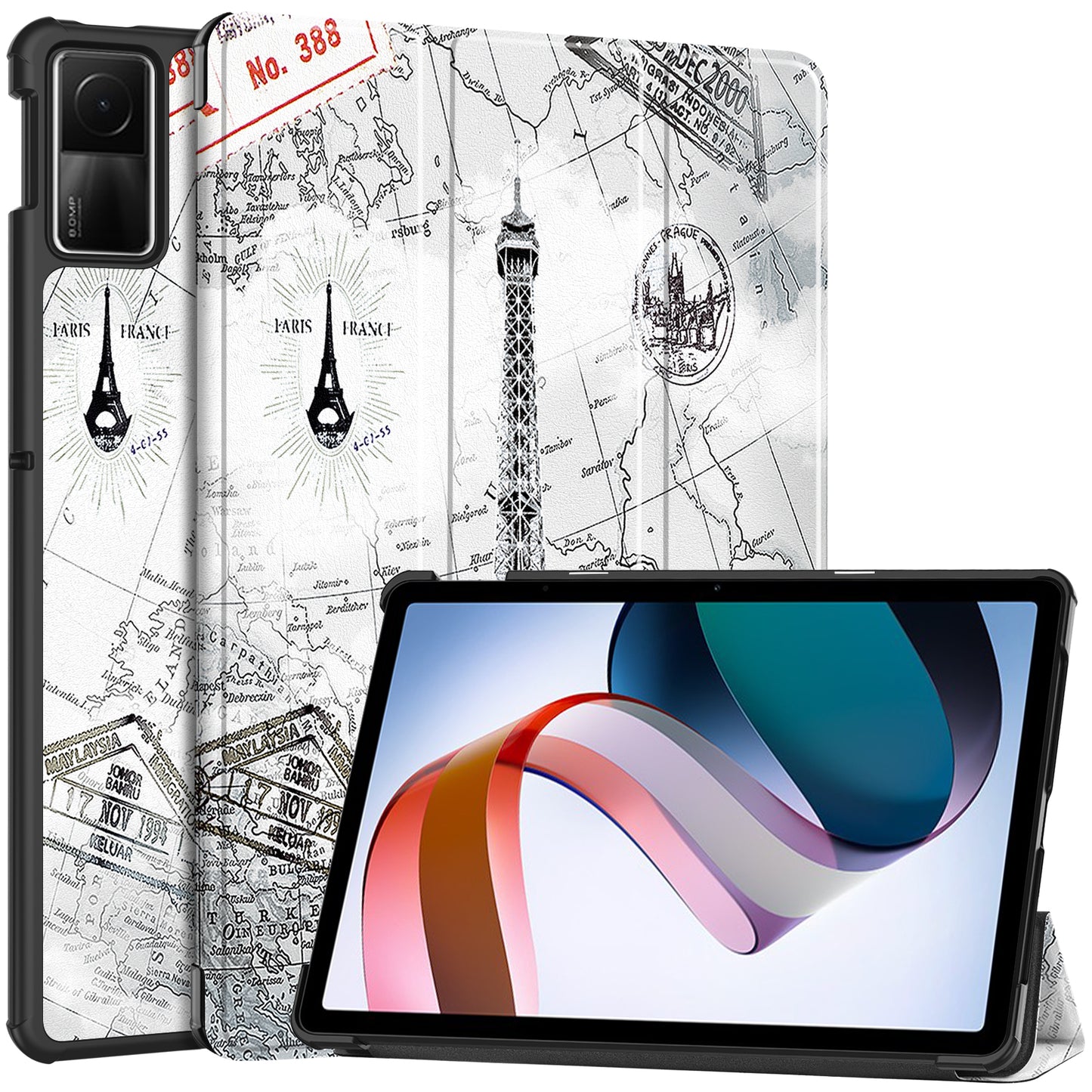 For Xiaomi Redmi Pad SE PU Leather Tablet Case Pattern Printing Tablet Cover with Tri-fold Stand