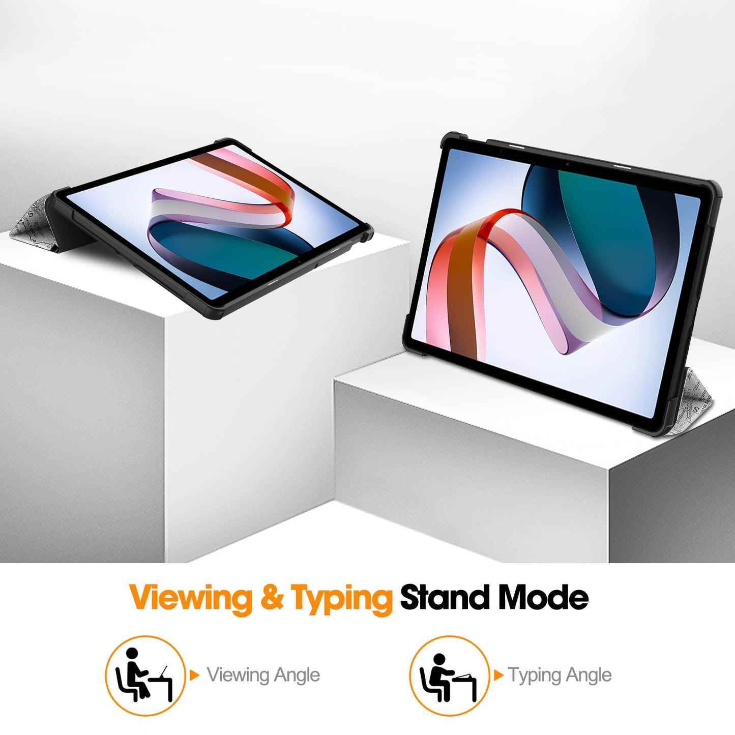 For Xiaomi Redmi Pad SE PU Leather Tablet Case Pattern Printing Tablet Cover with Tri-fold Stand