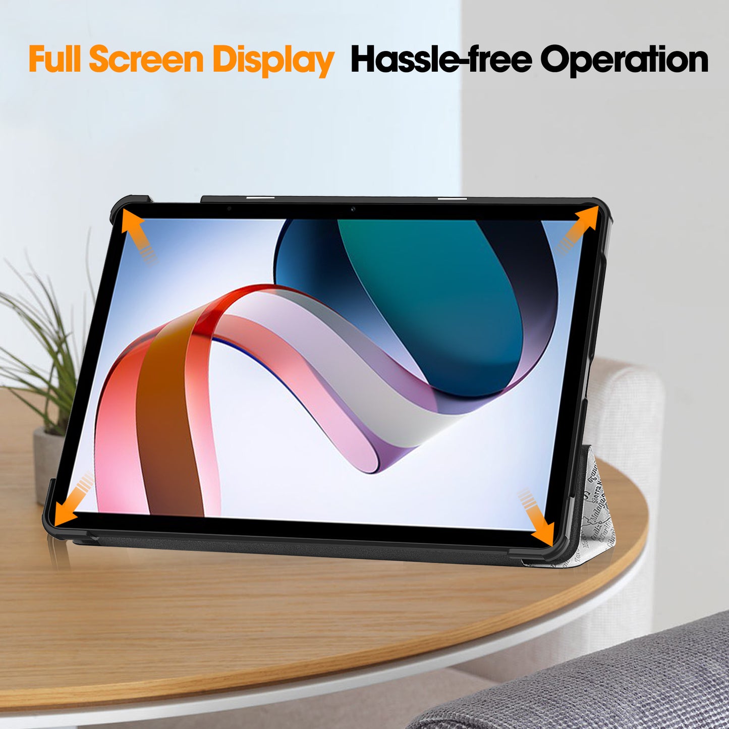 For Xiaomi Redmi Pad SE PU Leather Tablet Case Pattern Printing Tablet Cover with Tri-fold Stand