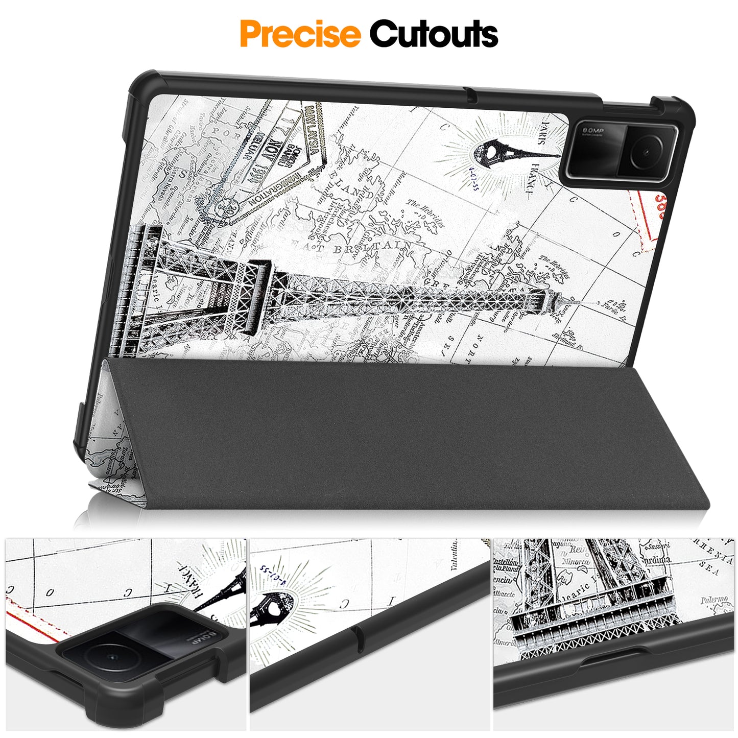 For Xiaomi Redmi Pad SE PU Leather Tablet Case Pattern Printing Tablet Cover with Tri-fold Stand