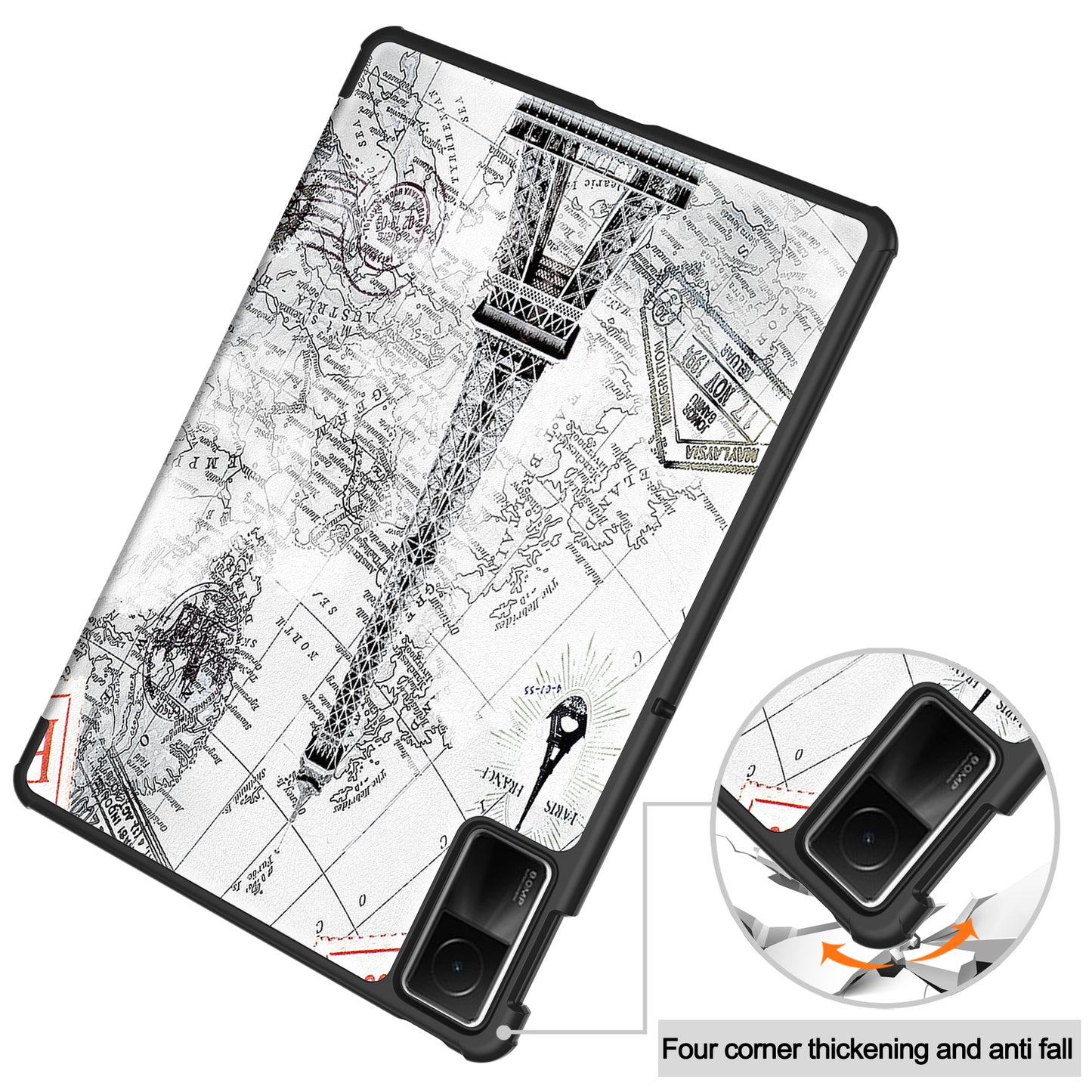 For Xiaomi Redmi Pad SE PU Leather Tablet Case Pattern Printing Tablet Cover with Tri-fold Stand