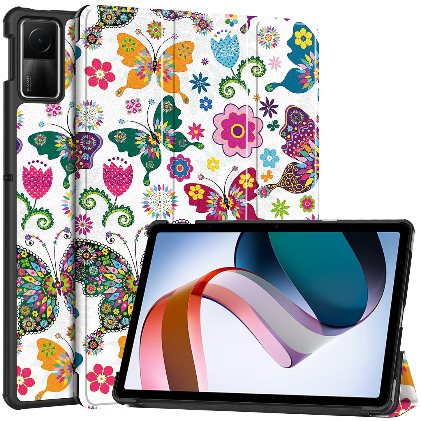 For Xiaomi Redmi Pad SE PU Leather Tablet Case Pattern Printing Tablet Cover with Tri-fold Stand