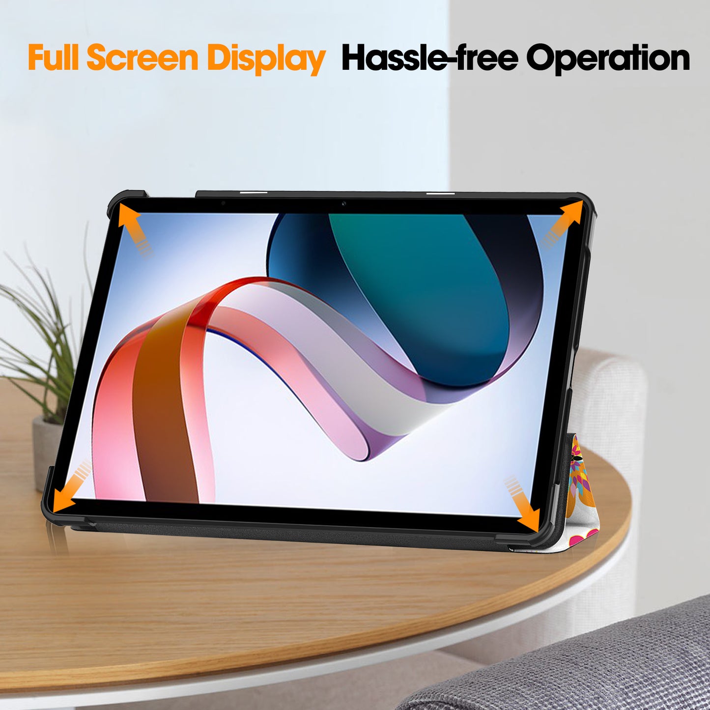 For Xiaomi Redmi Pad SE PU Leather Tablet Case Pattern Printing Tablet Cover with Tri-fold Stand