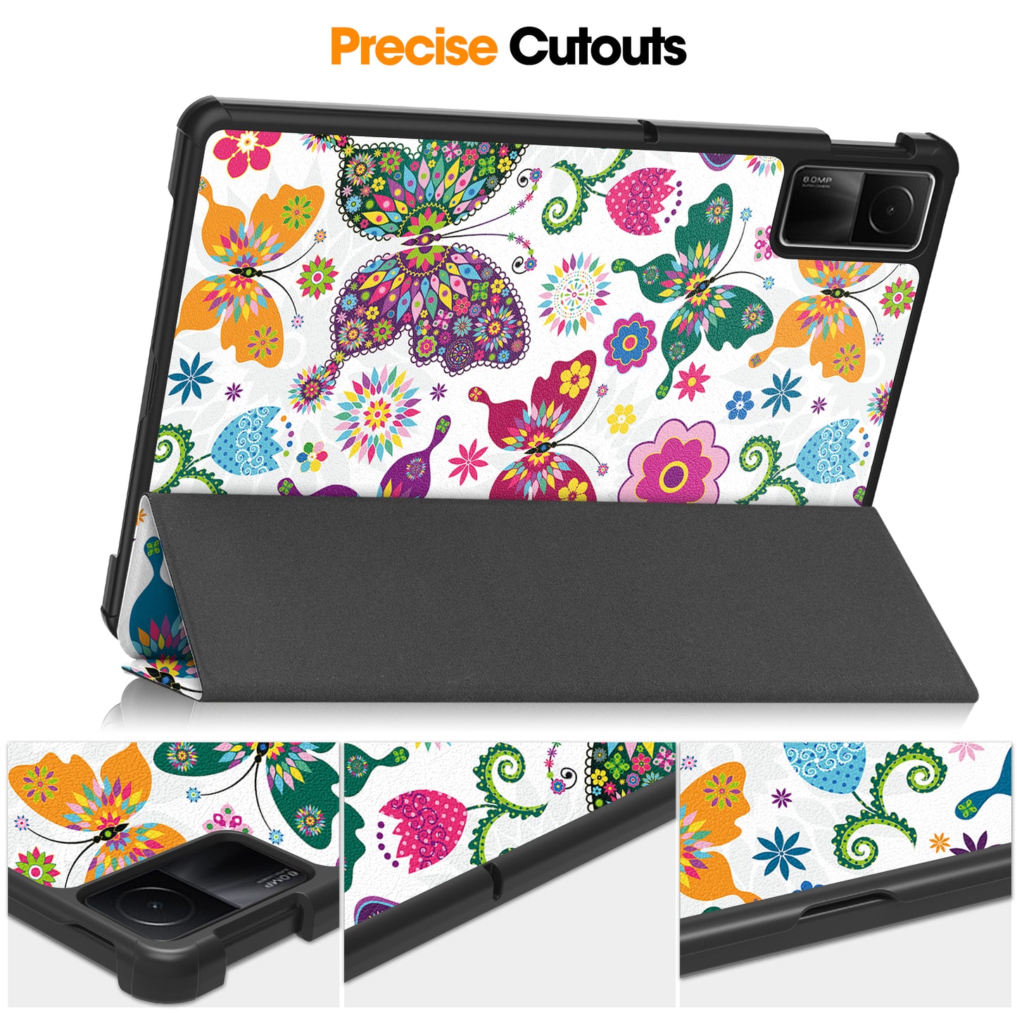 For Xiaomi Redmi Pad SE PU Leather Tablet Case Pattern Printing Tablet Cover with Tri-fold Stand