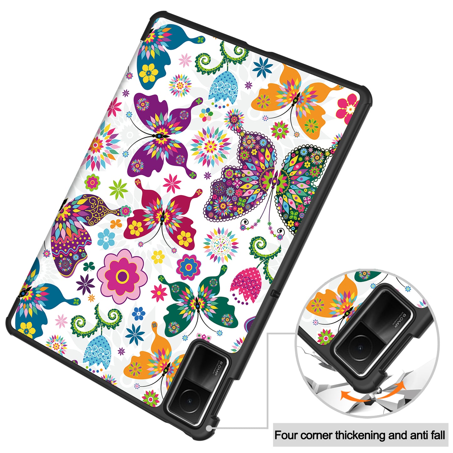 For Xiaomi Redmi Pad SE PU Leather Tablet Case Pattern Printing Tablet Cover with Tri-fold Stand