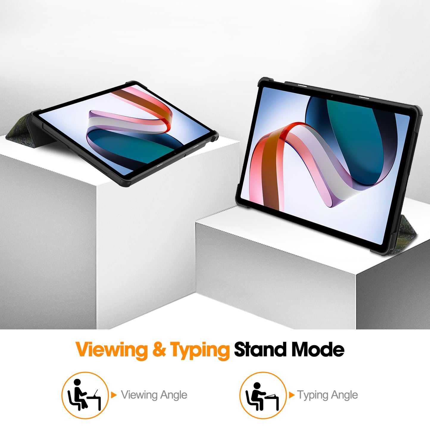 For Xiaomi Redmi Pad SE PU Leather Tablet Case Pattern Printing Tablet Cover with Tri-fold Stand
