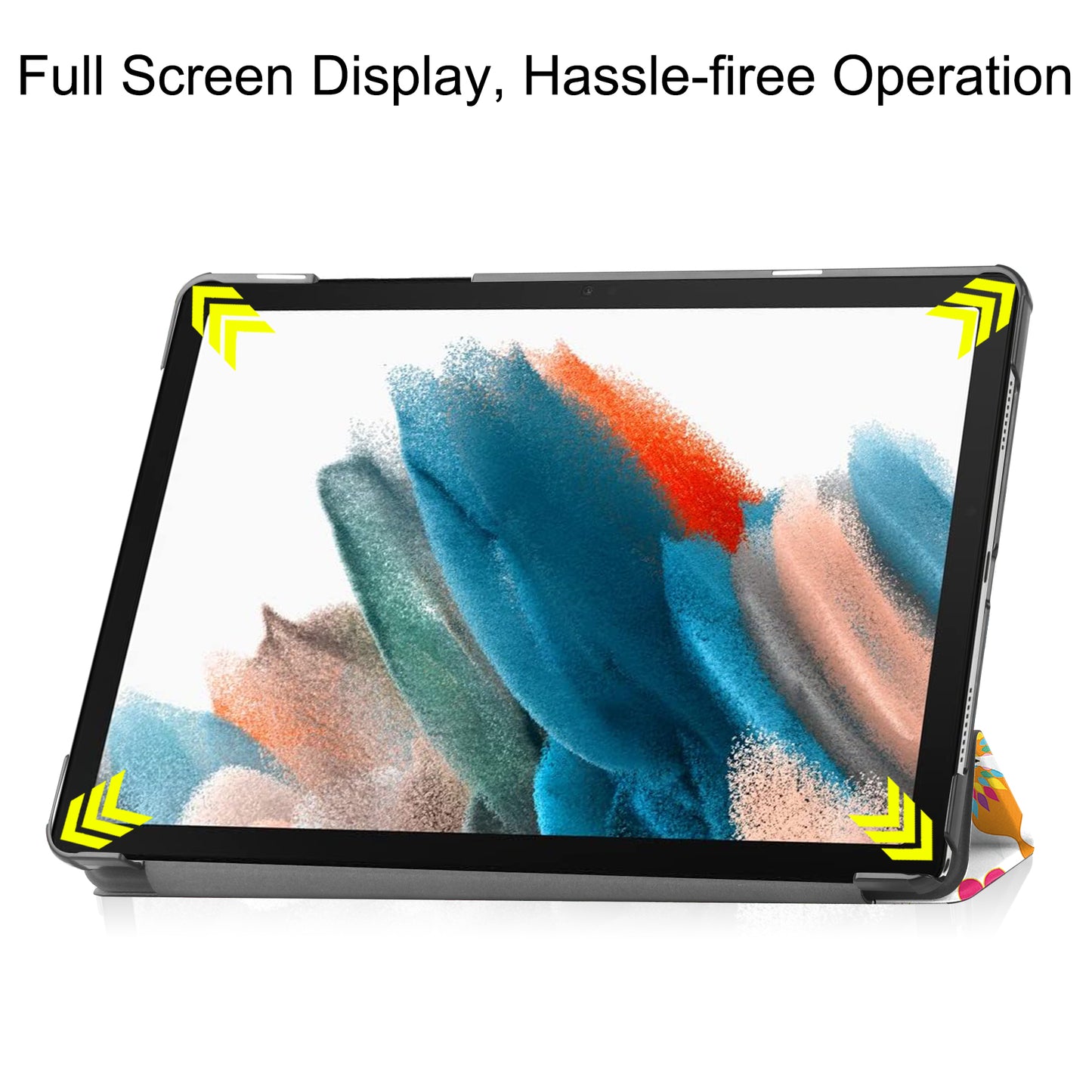 For Samsung Galaxy Tab A9+ Trifold Stand Tablet Case PU Leather Pattern Printing Smart Protective Cover