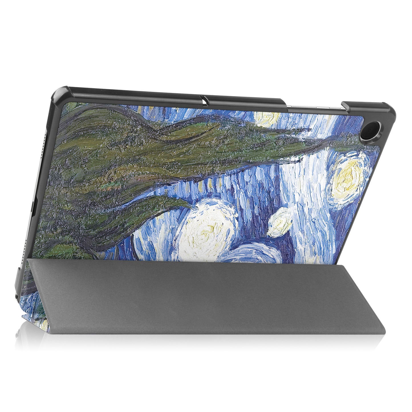 For Samsung Galaxy Tab A9+ Trifold Stand Tablet Case PU Leather Pattern Printing Smart Protective Cover