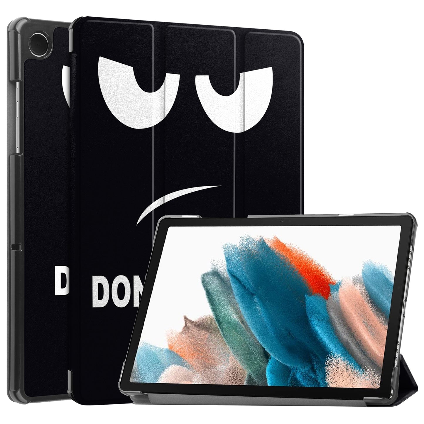 For Samsung Galaxy Tab A9+ Trifold Stand Tablet Case PU Leather Pattern Printing Smart Protective Cover