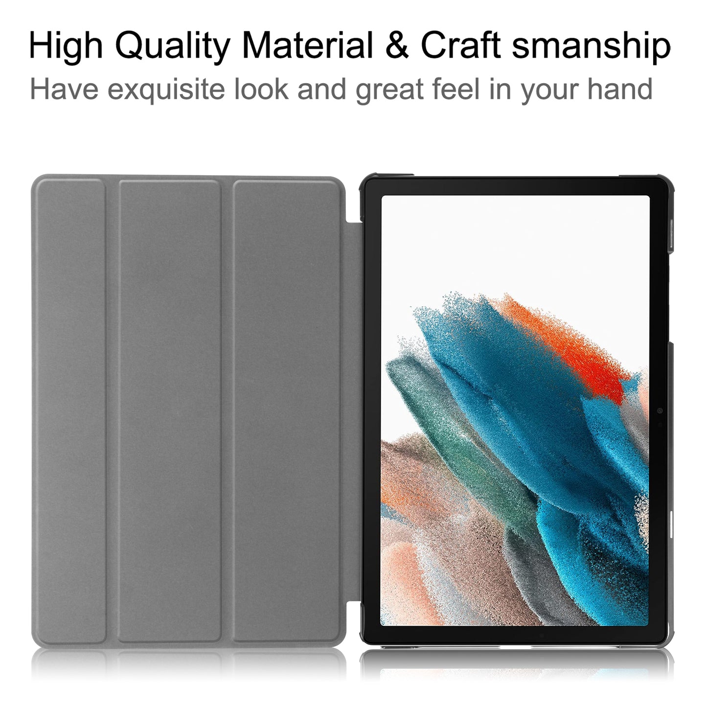 For Samsung Galaxy Tab A9+ Trifold Stand Tablet Case PU Leather Pattern Printing Smart Protective Cover