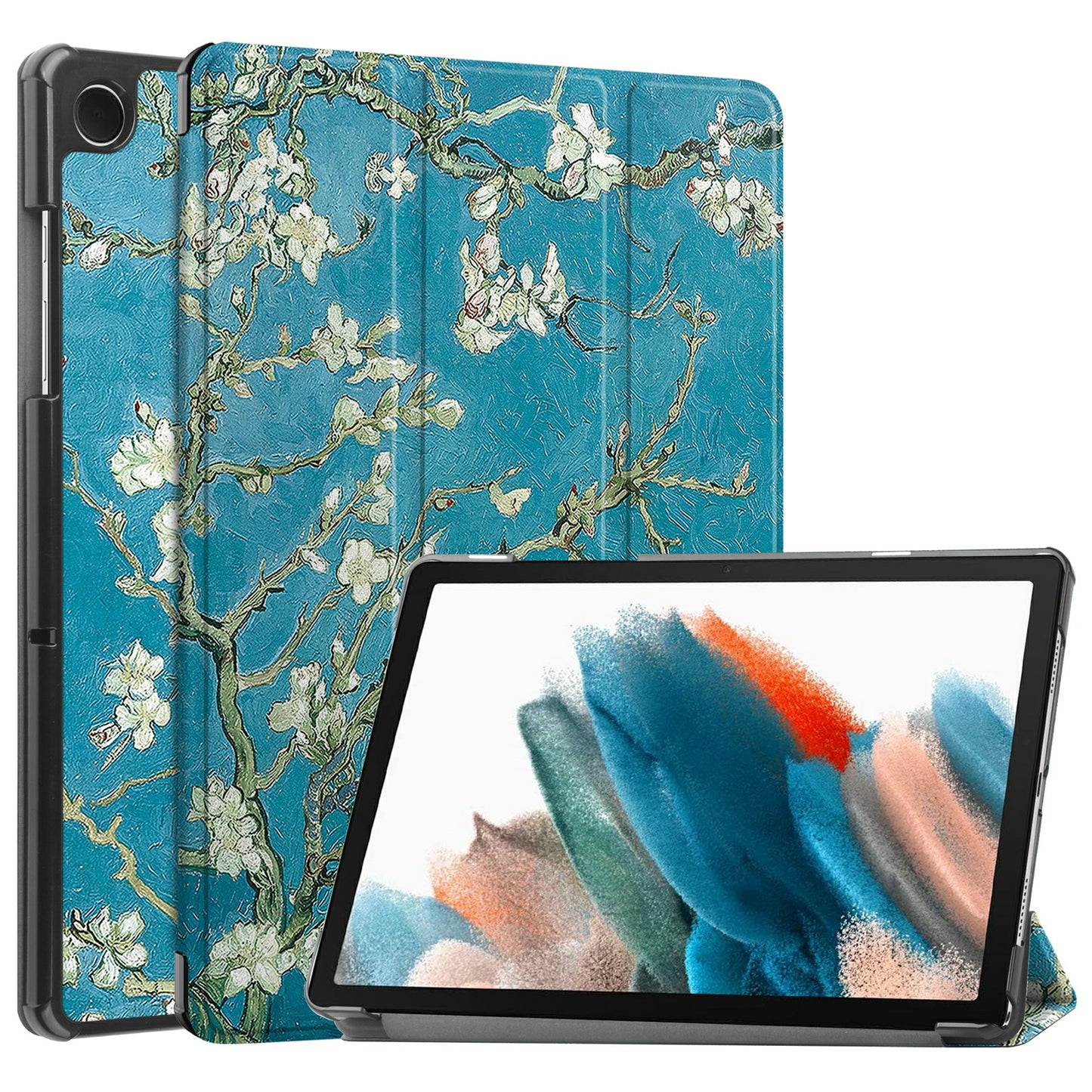 For Samsung Galaxy Tab A9+ Trifold Stand Tablet Case PU Leather Pattern Printing Smart Protective Cover