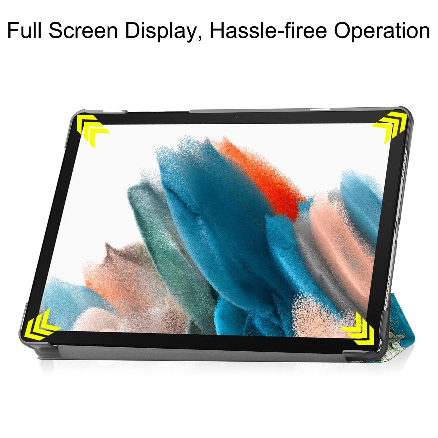 For Samsung Galaxy Tab A9+ Trifold Stand Tablet Case PU Leather Pattern Printing Smart Protective Cover