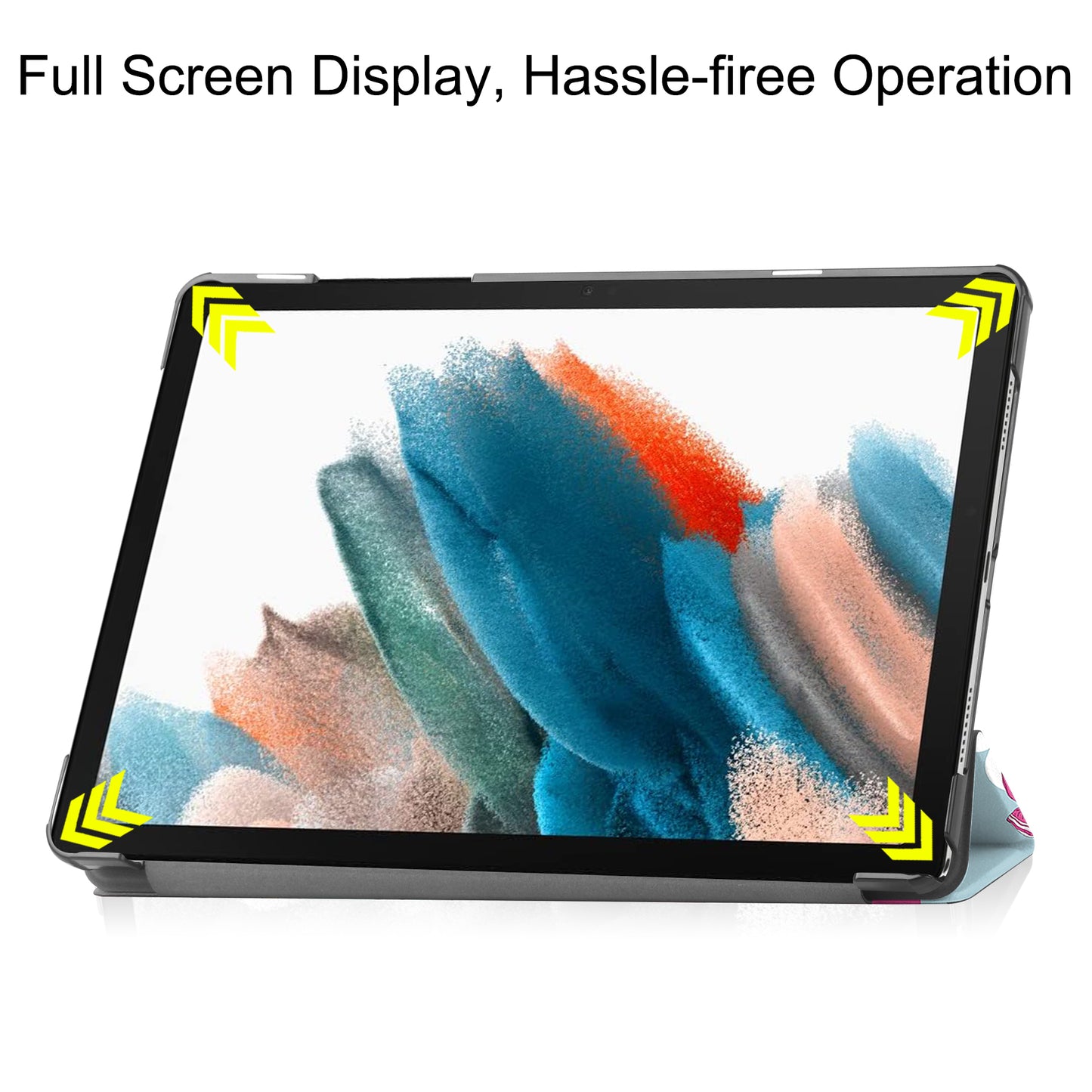 For Samsung Galaxy Tab A9+ Trifold Stand Tablet Case PU Leather Pattern Printing Smart Protective Cover