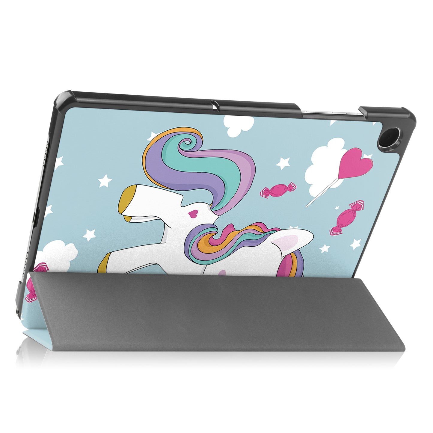 For Samsung Galaxy Tab A9+ Trifold Stand Tablet Case PU Leather Pattern Printing Smart Protective Cover