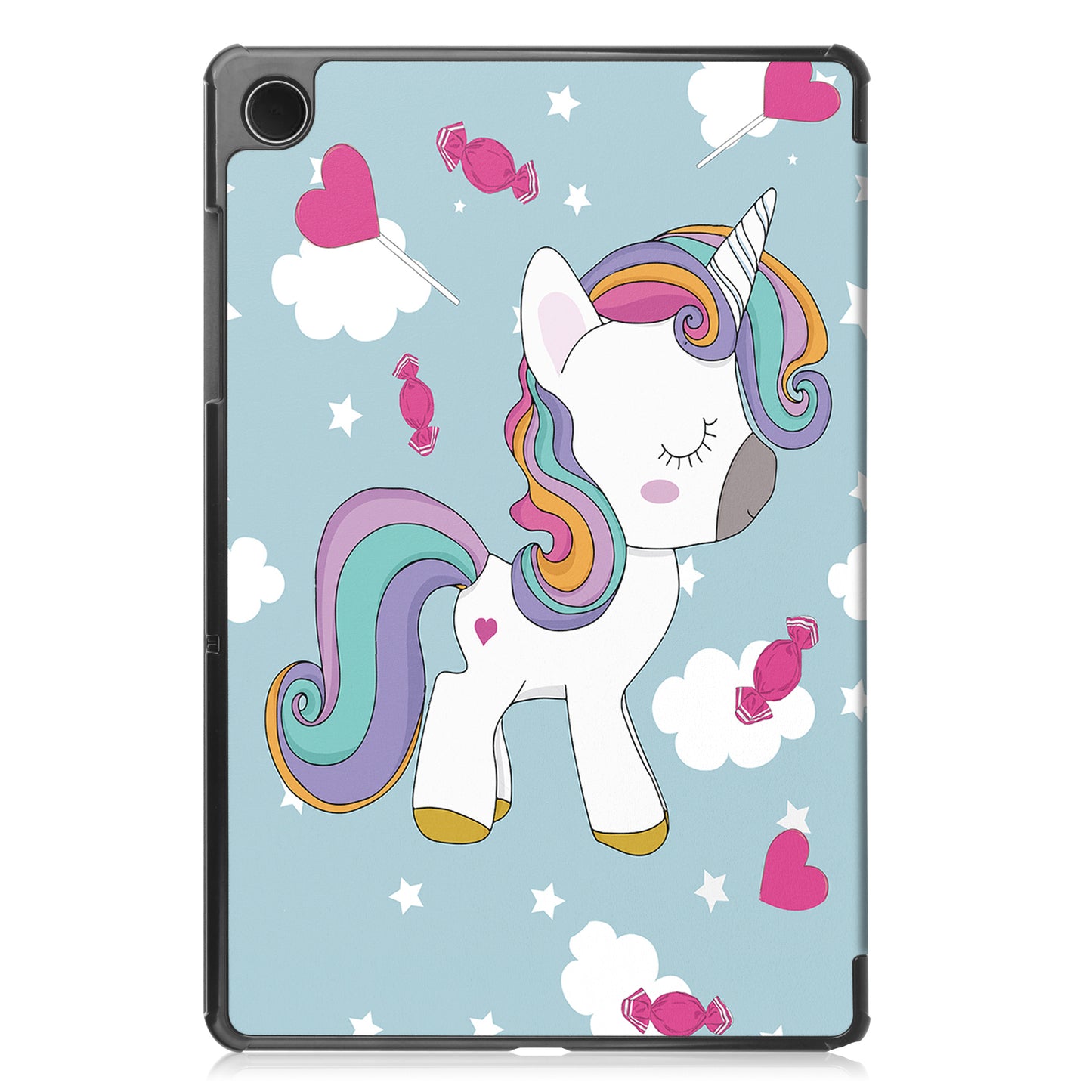 For Samsung Galaxy Tab A9+ Trifold Stand Tablet Case PU Leather Pattern Printing Smart Protective Cover