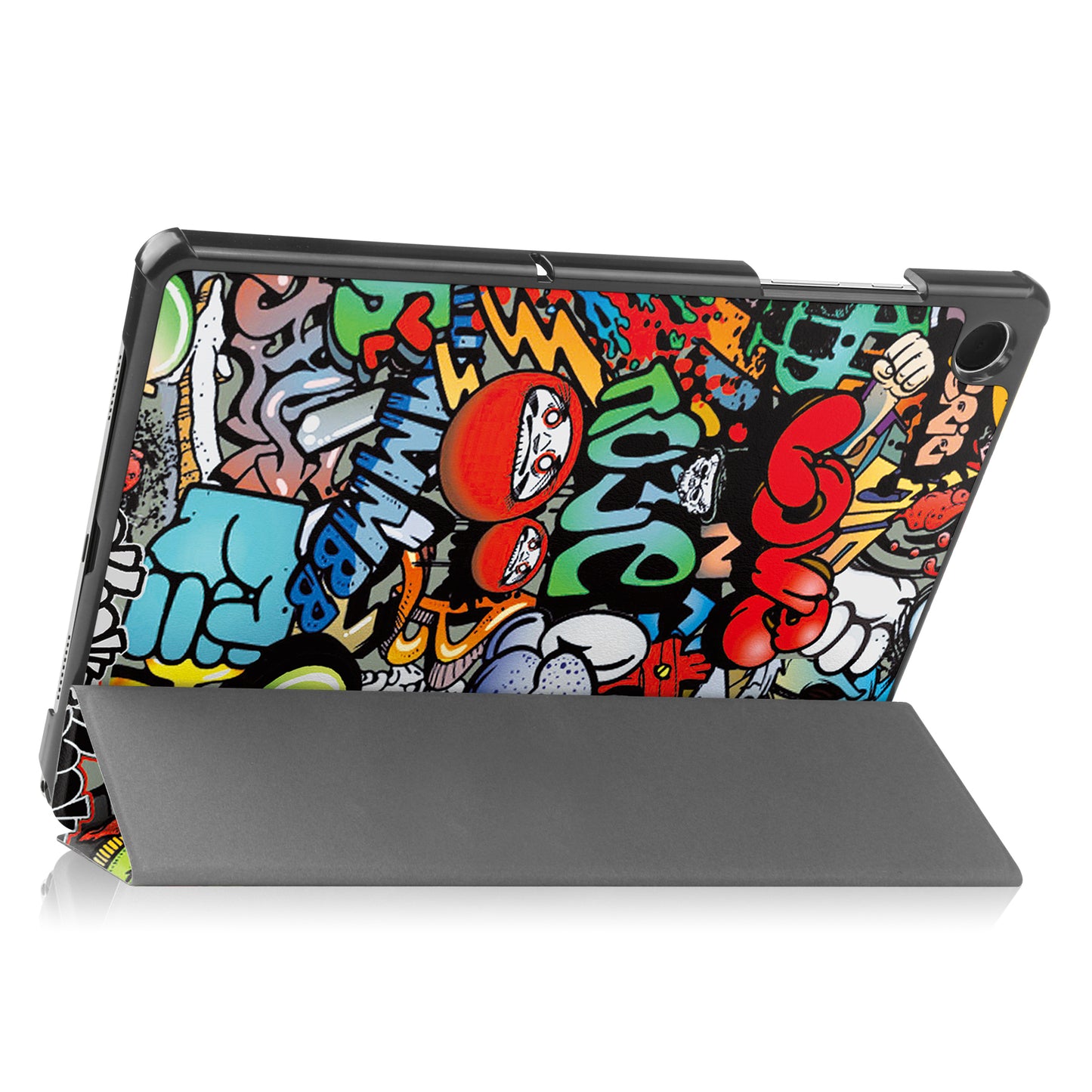 For Samsung Galaxy Tab A9+ Trifold Stand Tablet Case PU Leather Pattern Printing Smart Protective Cover