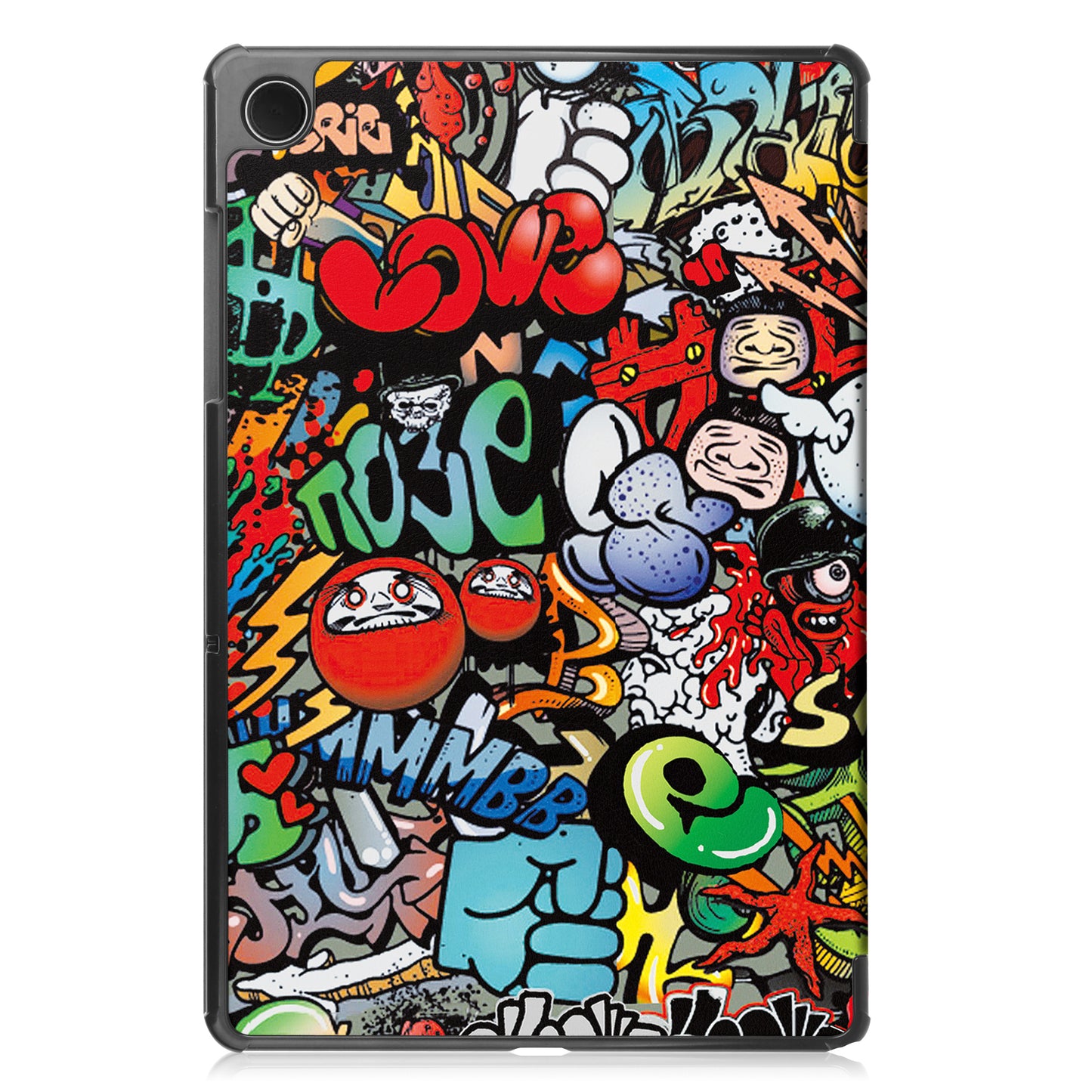 For Samsung Galaxy Tab A9+ Trifold Stand Tablet Case PU Leather Pattern Printing Smart Protective Cover