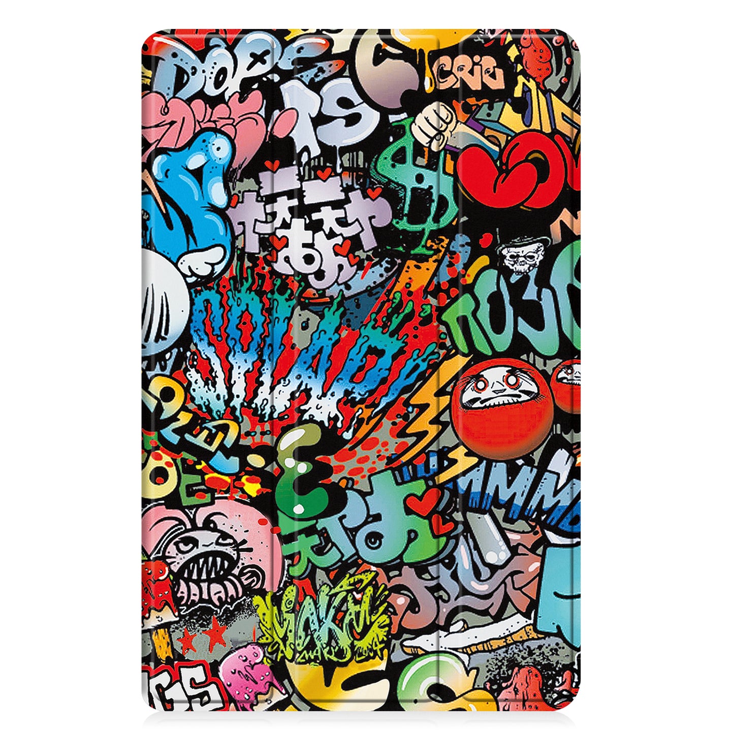 For Samsung Galaxy Tab A9+ Trifold Stand Tablet Case PU Leather Pattern Printing Smart Protective Cover
