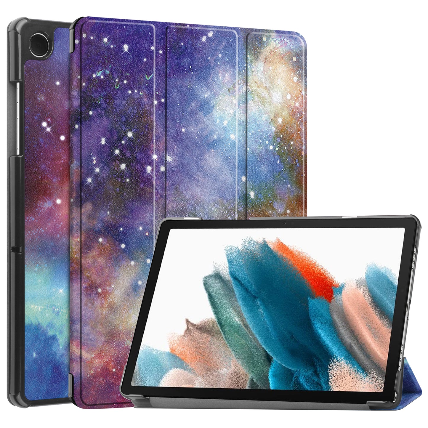 For Samsung Galaxy Tab A9+ Trifold Stand Tablet Case PU Leather Pattern Printing Smart Protective Cover