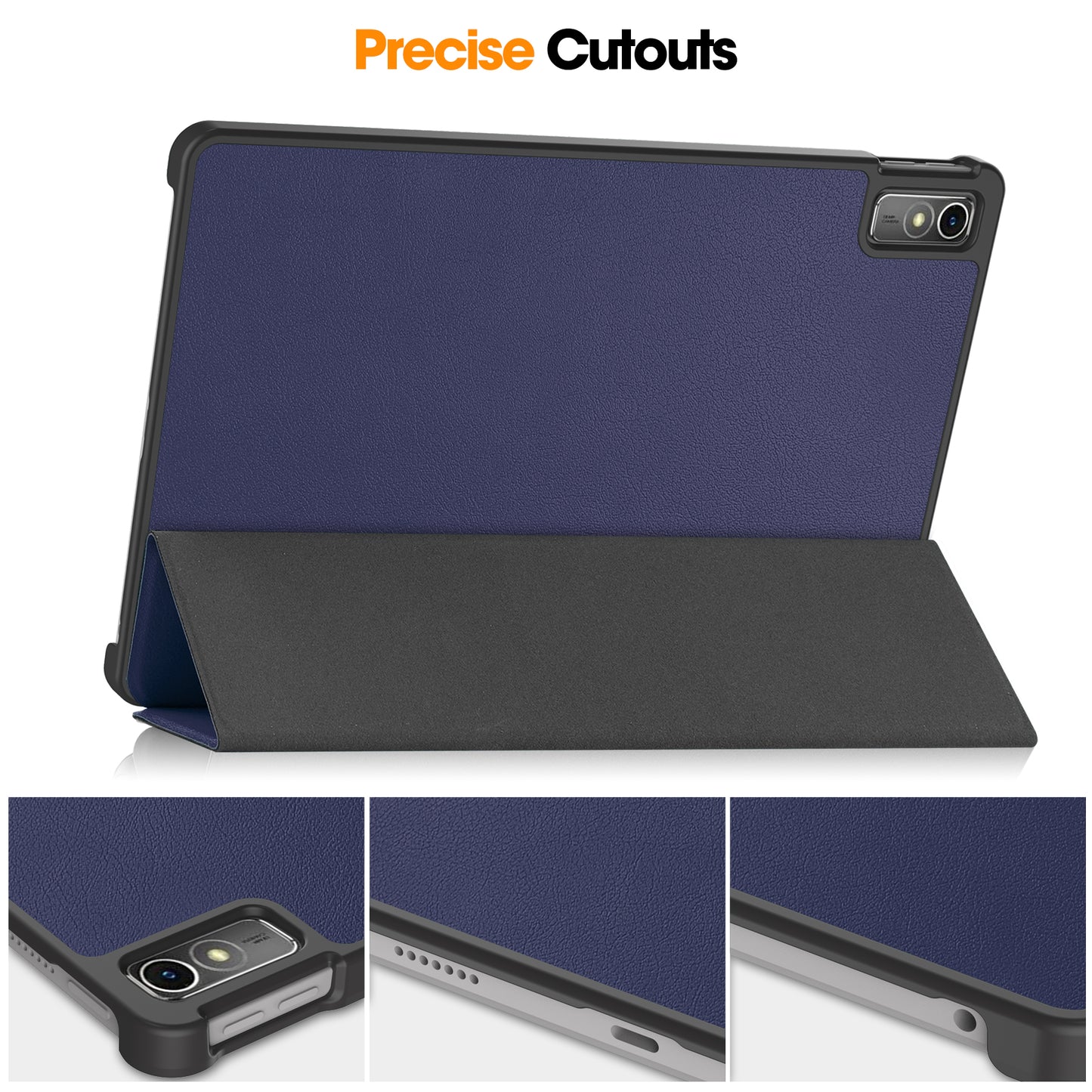 For Lenovo Tab M10 5G Tri-fold Stand Smart Cover PU Leather Auto Wake / Sleep Tablet Case