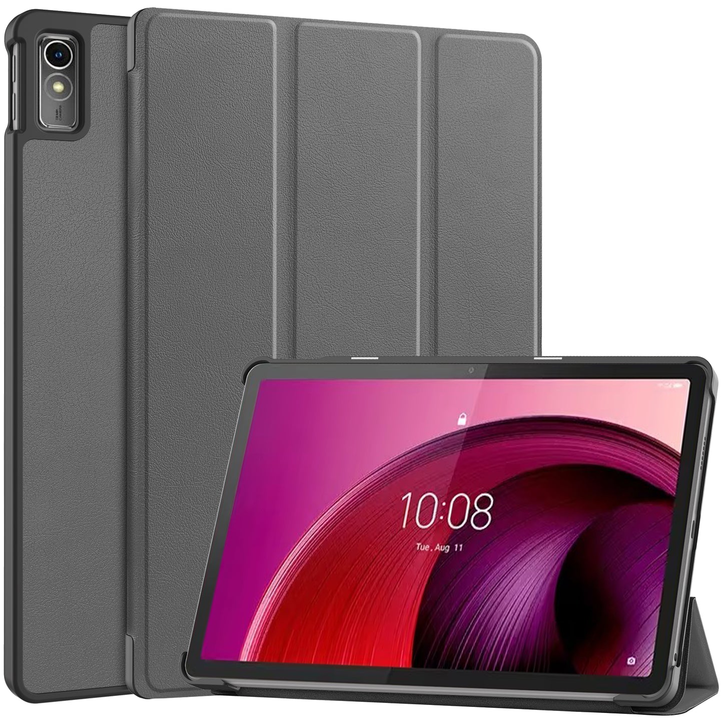 For Lenovo Tab M10 5G Tri-fold Stand Smart Cover PU Leather Auto Wake / Sleep Tablet Case