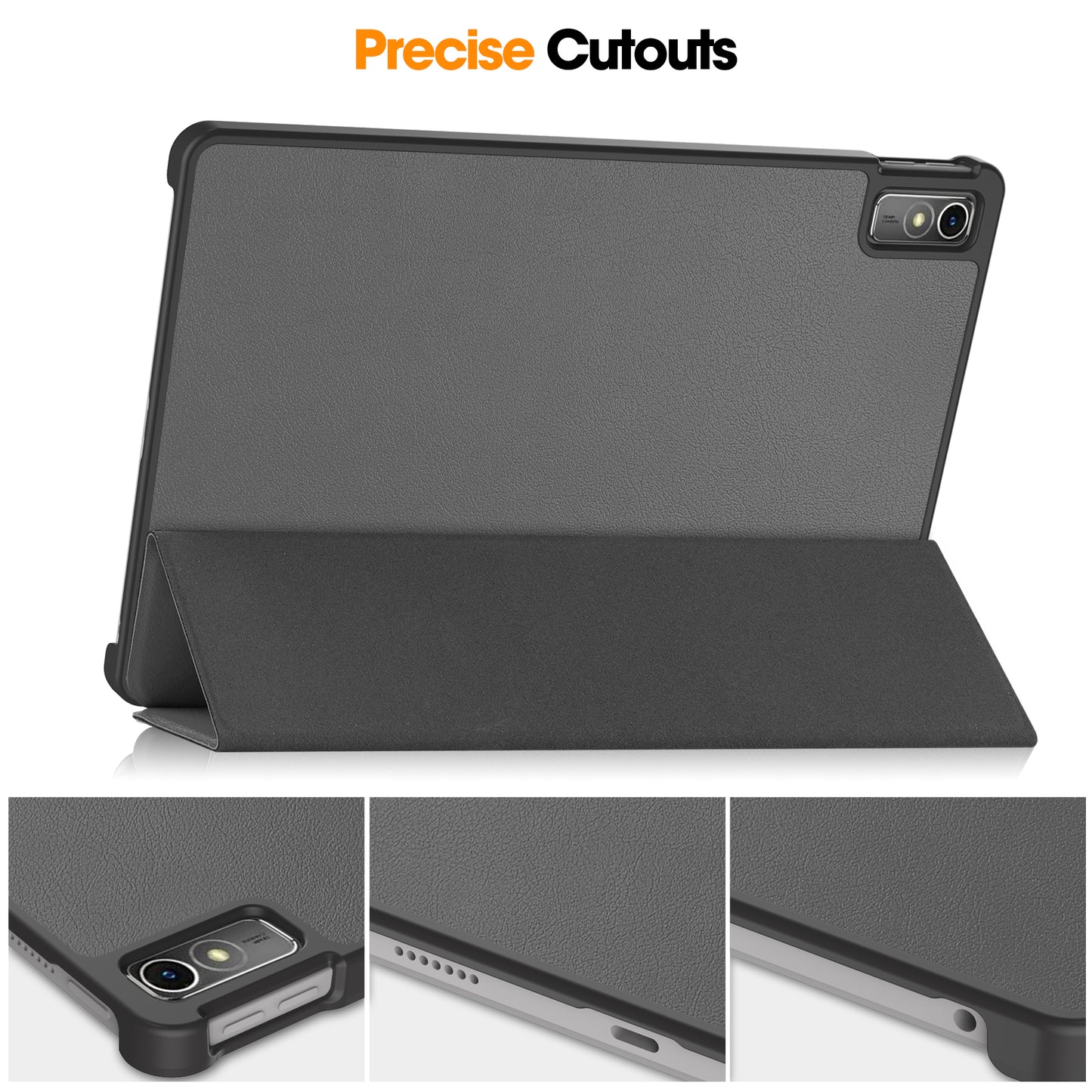 For Lenovo Tab M10 5G Tri-fold Stand Smart Cover PU Leather Auto Wake / Sleep Tablet Case