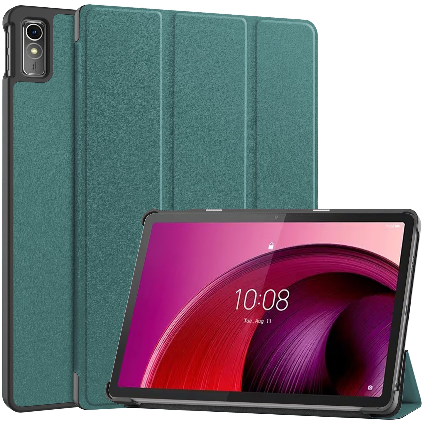 For Lenovo Tab M10 5G Tri-fold Stand Smart Cover PU Leather Auto Wake / Sleep Tablet Case