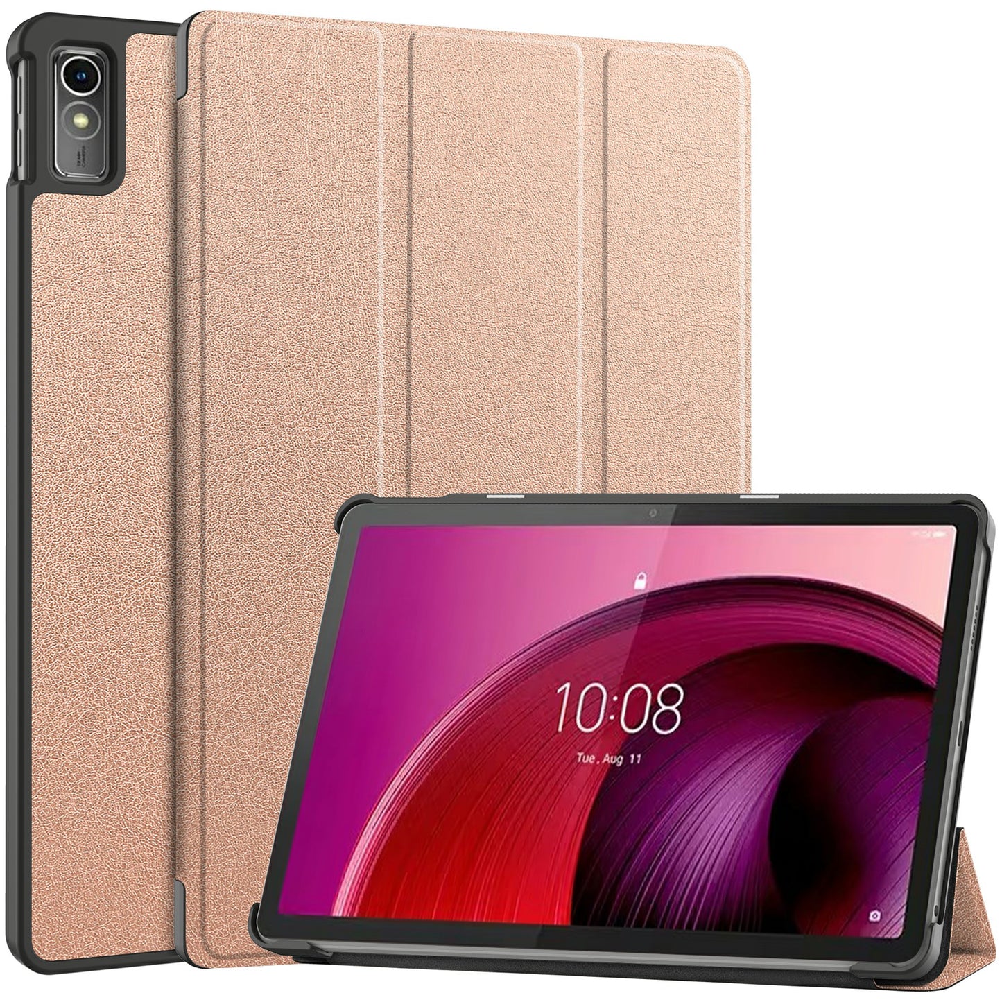 For Lenovo Tab M10 5G Tri-fold Stand Smart Cover PU Leather Auto Wake / Sleep Tablet Case
