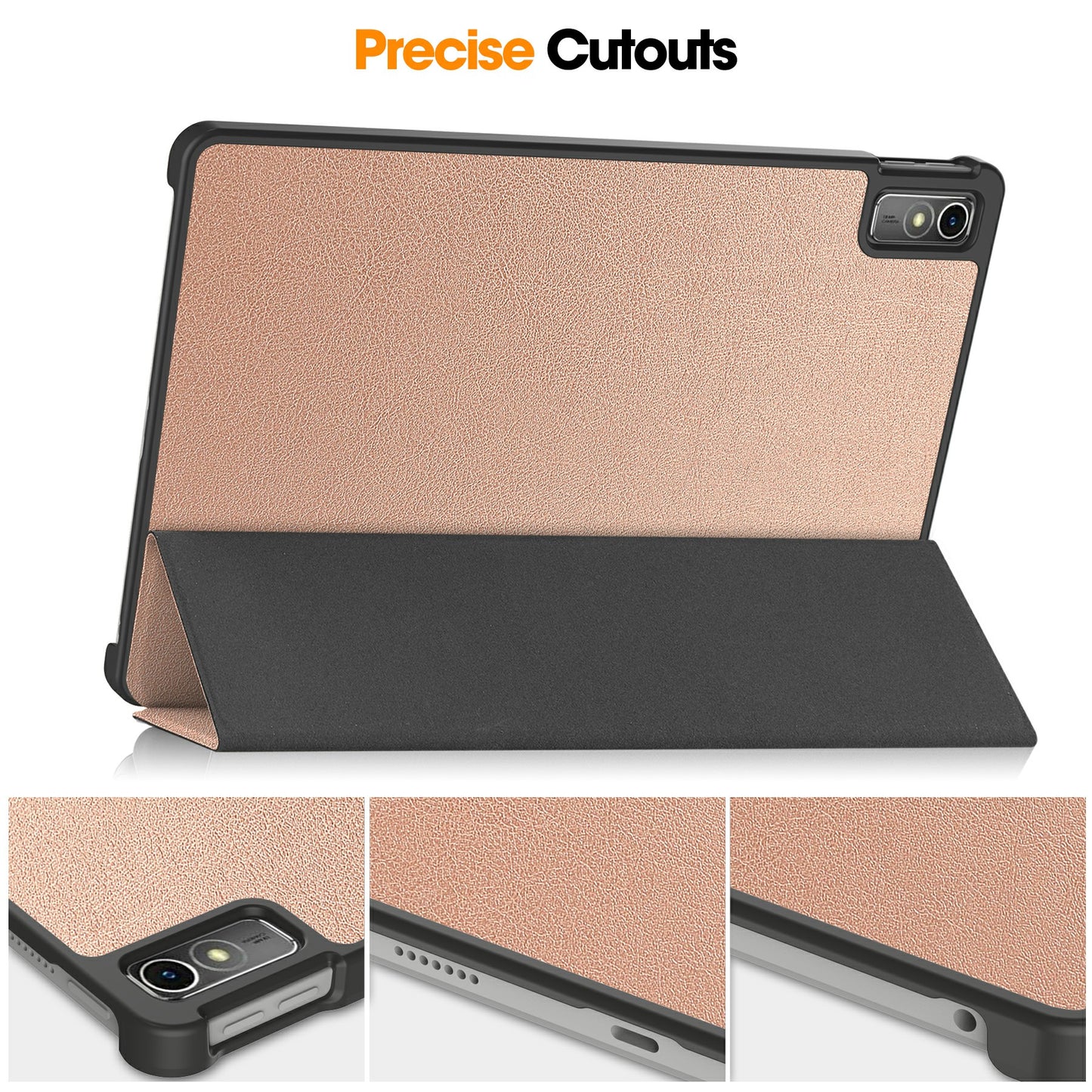 For Lenovo Tab M10 5G Tri-fold Stand Smart Cover PU Leather Auto Wake / Sleep Tablet Case