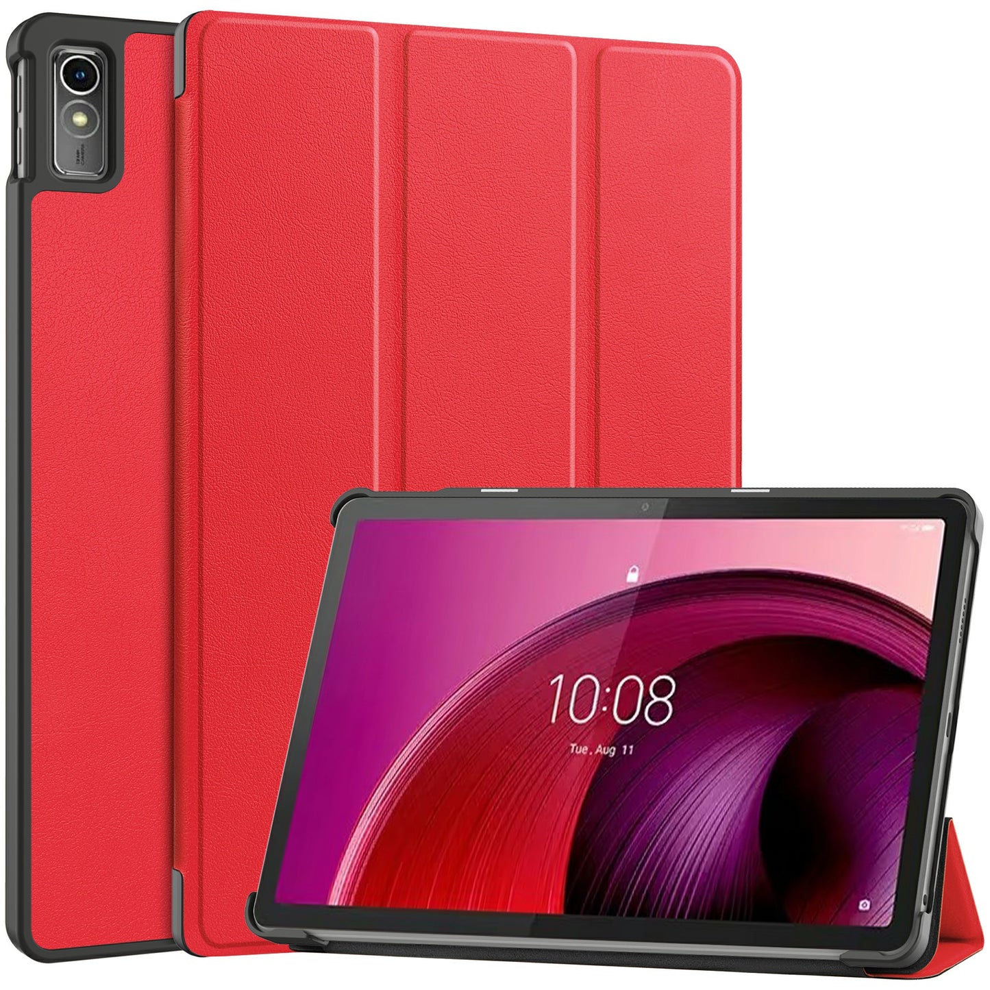 For Lenovo Tab M10 5G Tri-fold Stand Smart Cover PU Leather Auto Wake / Sleep Tablet Case