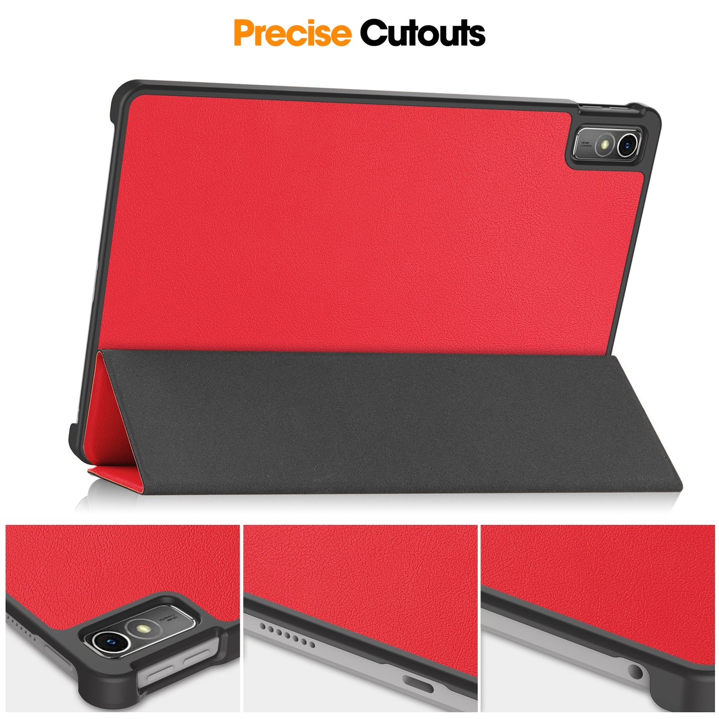 For Lenovo Tab M10 5G Tri-fold Stand Smart Cover PU Leather Auto Wake / Sleep Tablet Case