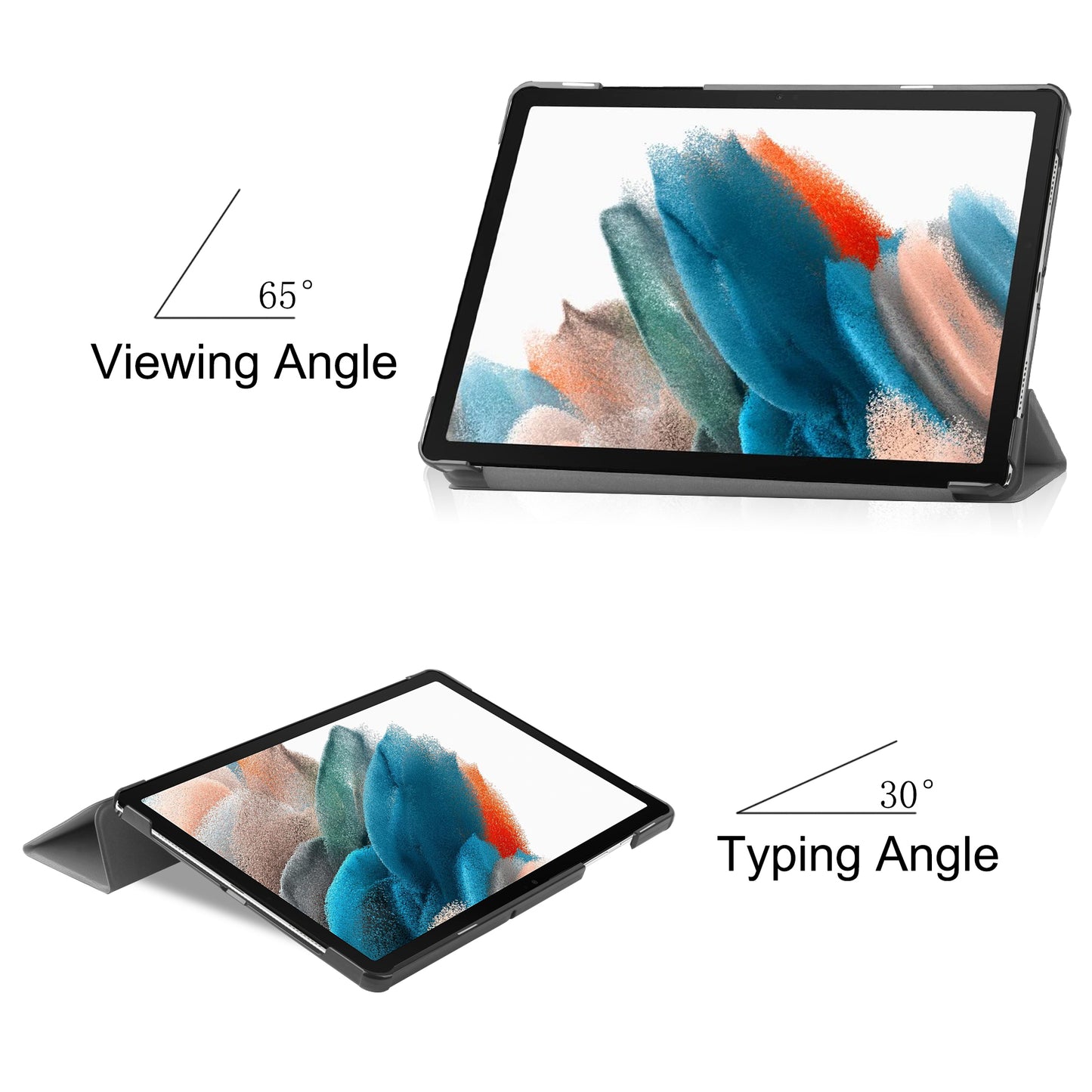 For Samsung Galaxy Tab A9+ PU Leather Tablet Case Tri-fold Stand Cover with Auto Sleep / Wake