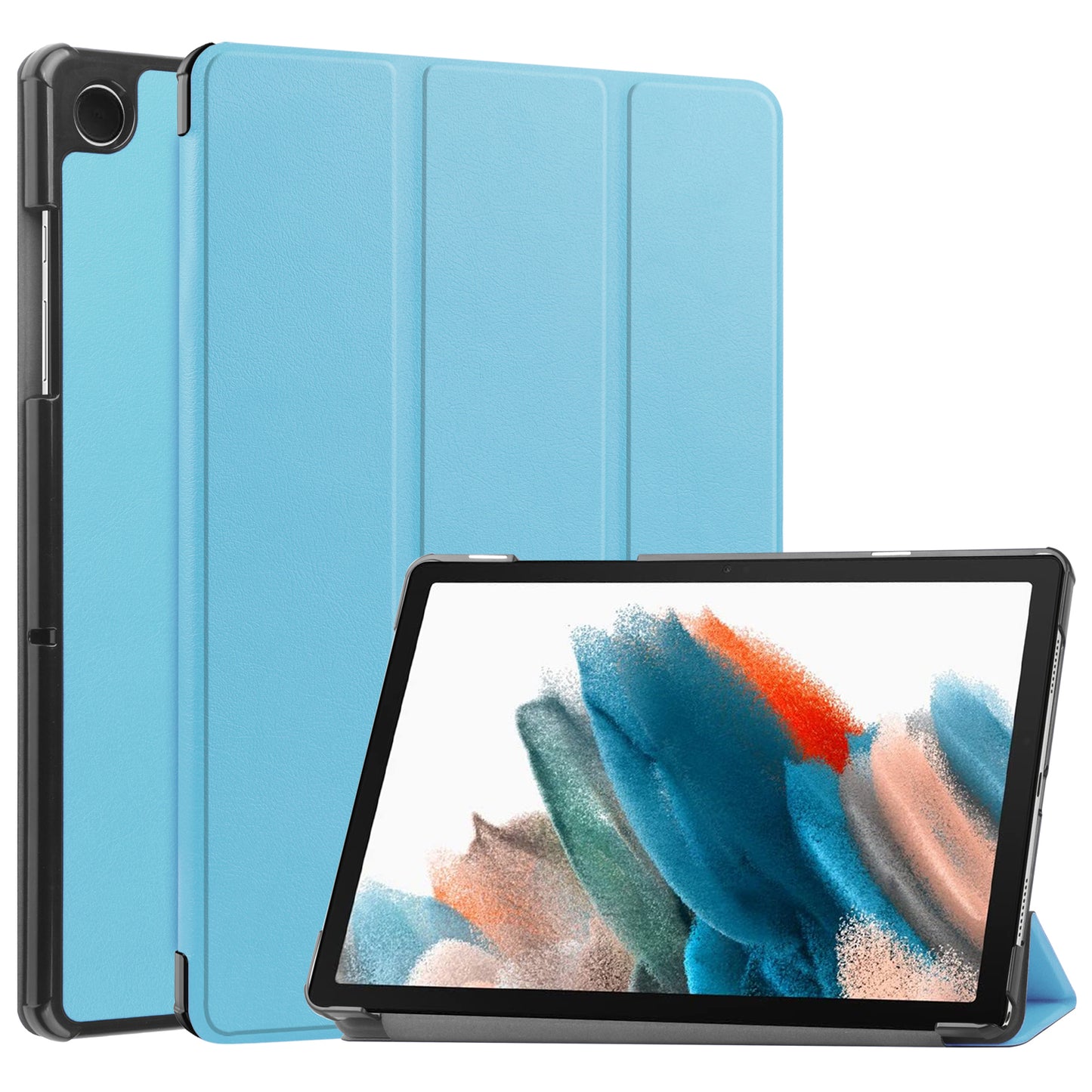 For Samsung Galaxy Tab A9+ PU Leather Tablet Case Tri-fold Stand Cover with Auto Sleep / Wake