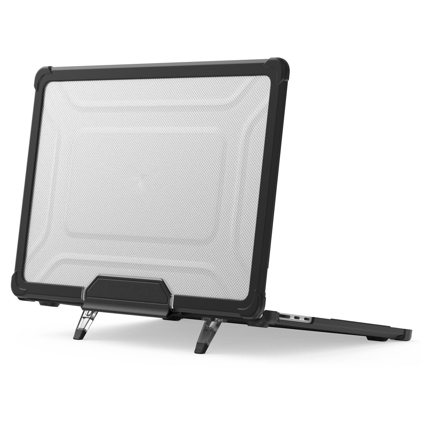 For Macbook Air 15 inch (2023) M2 A2941 PC+TPU Laptop Case Heat Dissipation Kickstand Non-slip Notebook Cover