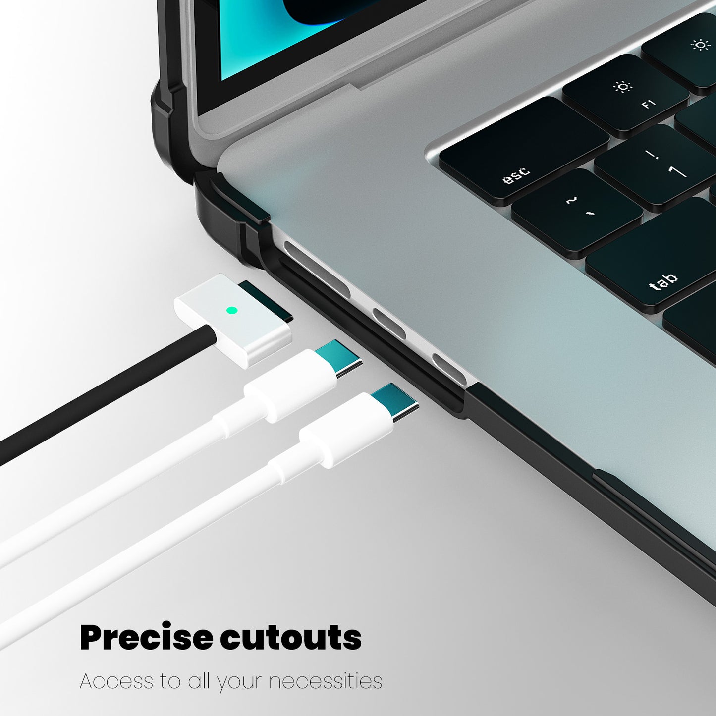 For Macbook Air 15 inch (2023) M2 A2941 PC+TPU Laptop Case Heat Dissipation Kickstand Non-slip Notebook Cover