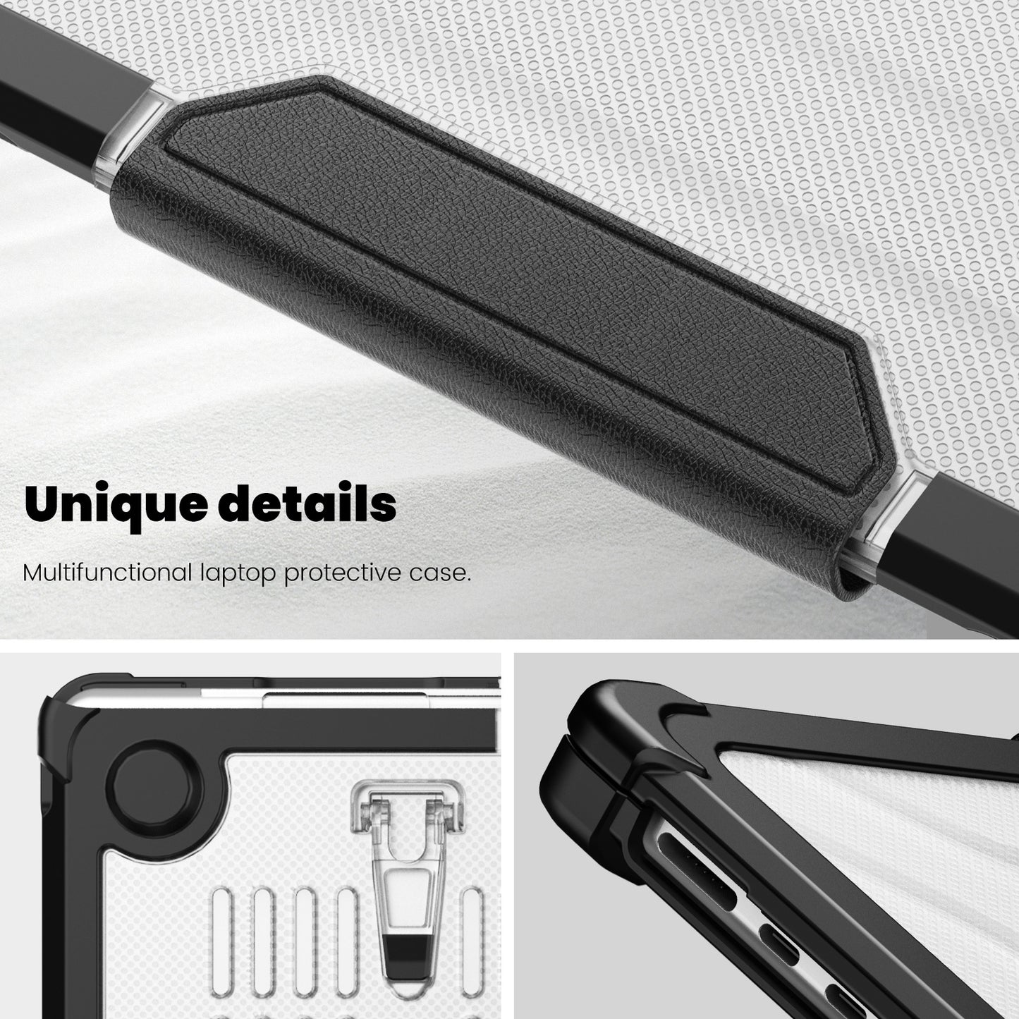 For Macbook Air 15 inch (2023) M2 A2941 PC+TPU Laptop Case Heat Dissipation Kickstand Non-slip Notebook Cover