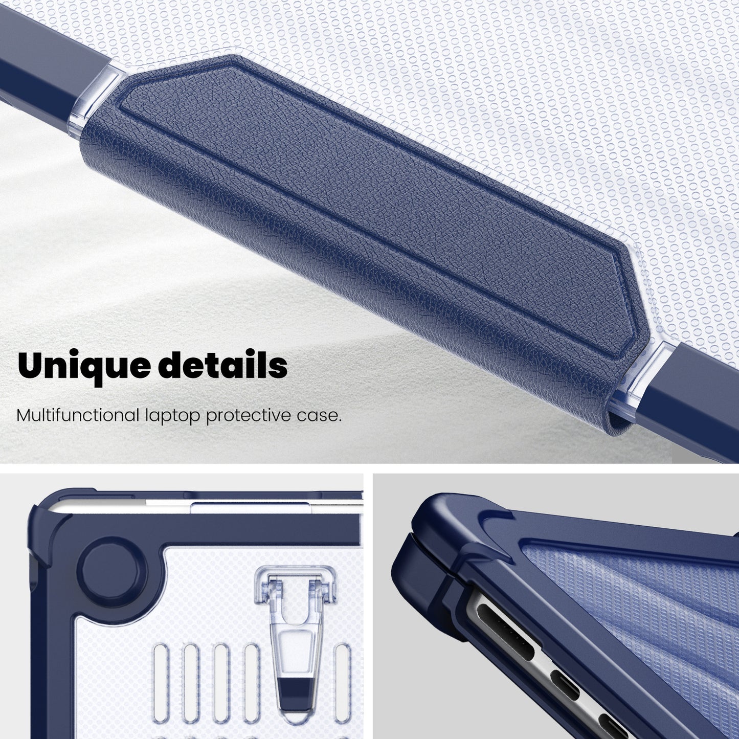 For Macbook Air 15 inch (2023) M2 A2941 PC+TPU Laptop Case Heat Dissipation Kickstand Non-slip Notebook Cover
