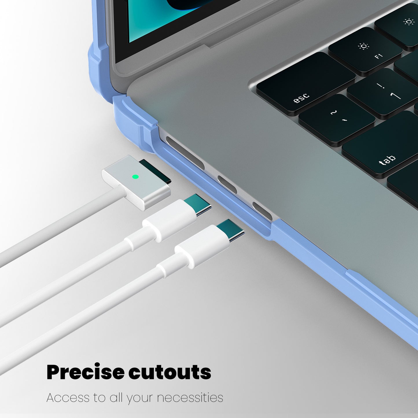 For Macbook Air 15 inch (2023) M2 A2941 PC+TPU Laptop Case Heat Dissipation Kickstand Non-slip Notebook Cover