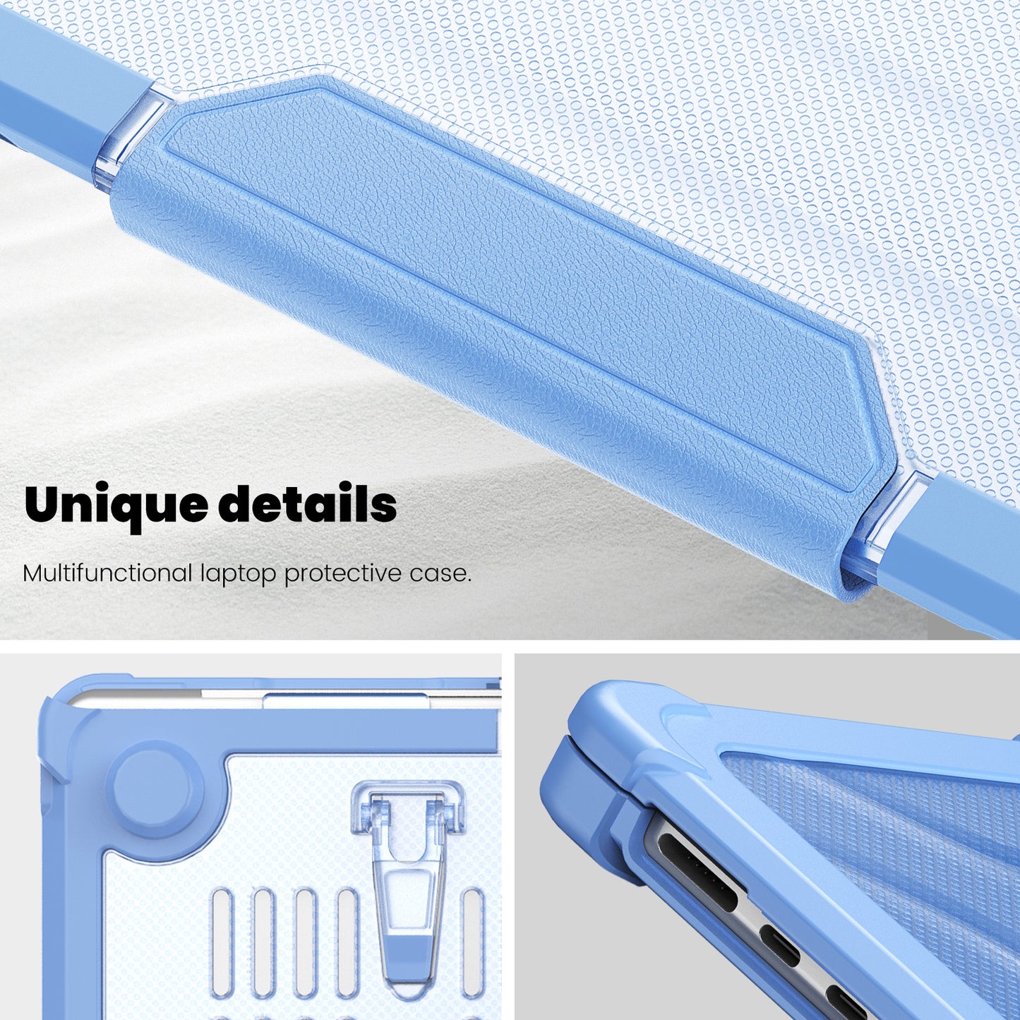 For Macbook Air 15 inch (2023) M2 A2941 PC+TPU Laptop Case Heat Dissipation Kickstand Non-slip Notebook Cover