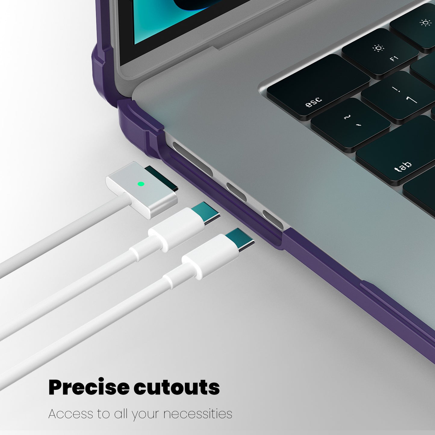 For Macbook Air 15 inch (2023) M2 A2941 PC+TPU Laptop Case Heat Dissipation Kickstand Non-slip Notebook Cover