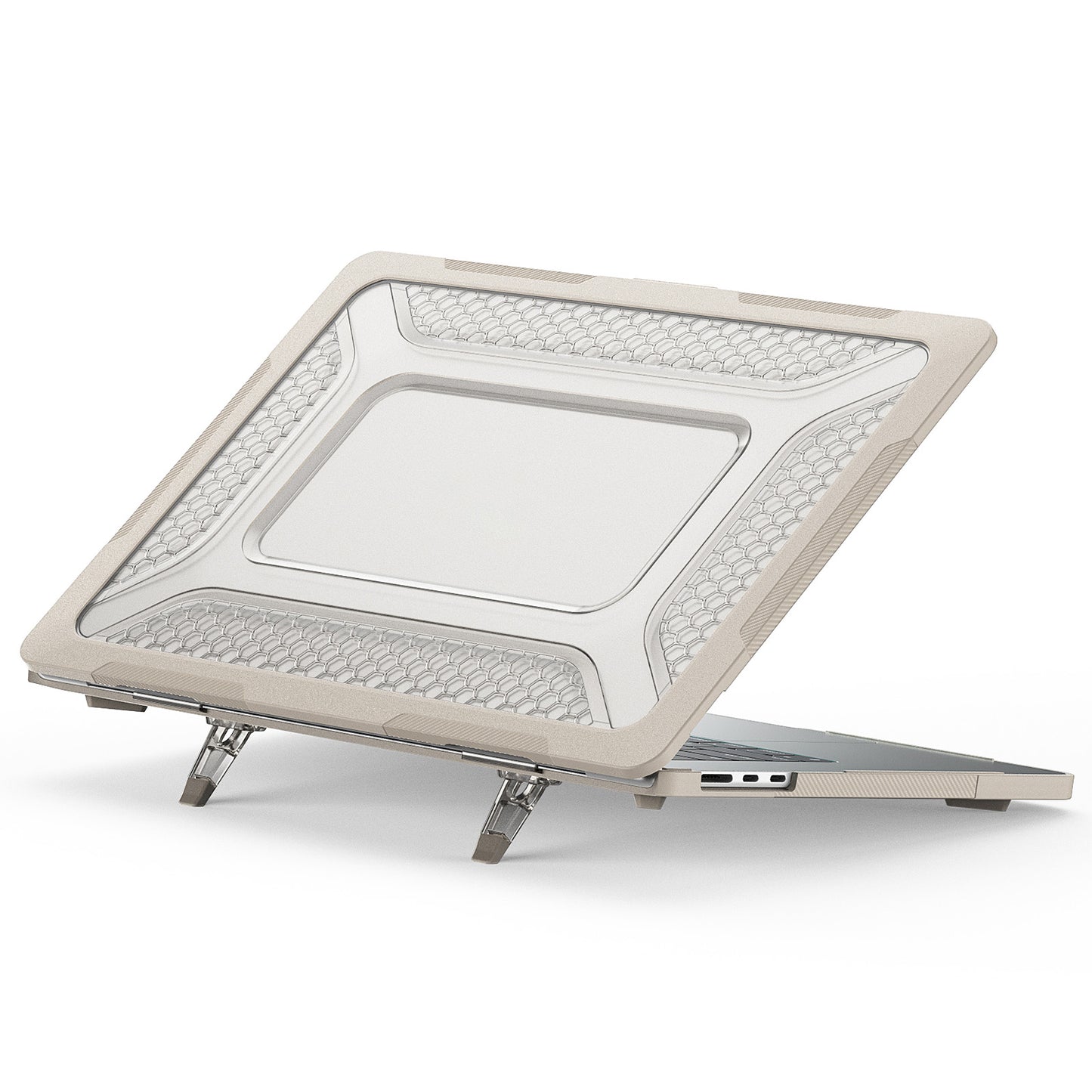 For Macbook Air 15 inch (2023) M2 A2941 Anti-slip Laptop Case Honeycomb Heat Dissipation Kickstand PC+TPU Cover